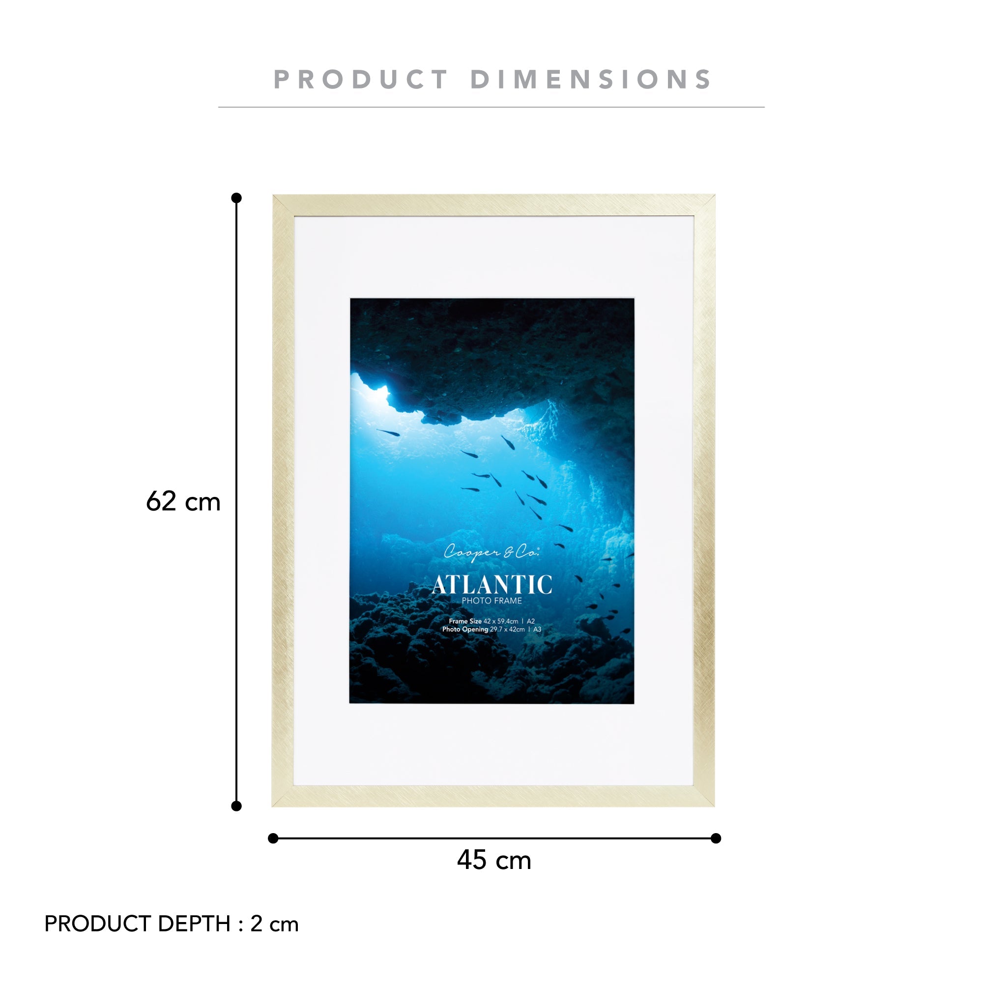 A2 Mat to A3 Boldline Metal Photo Frame