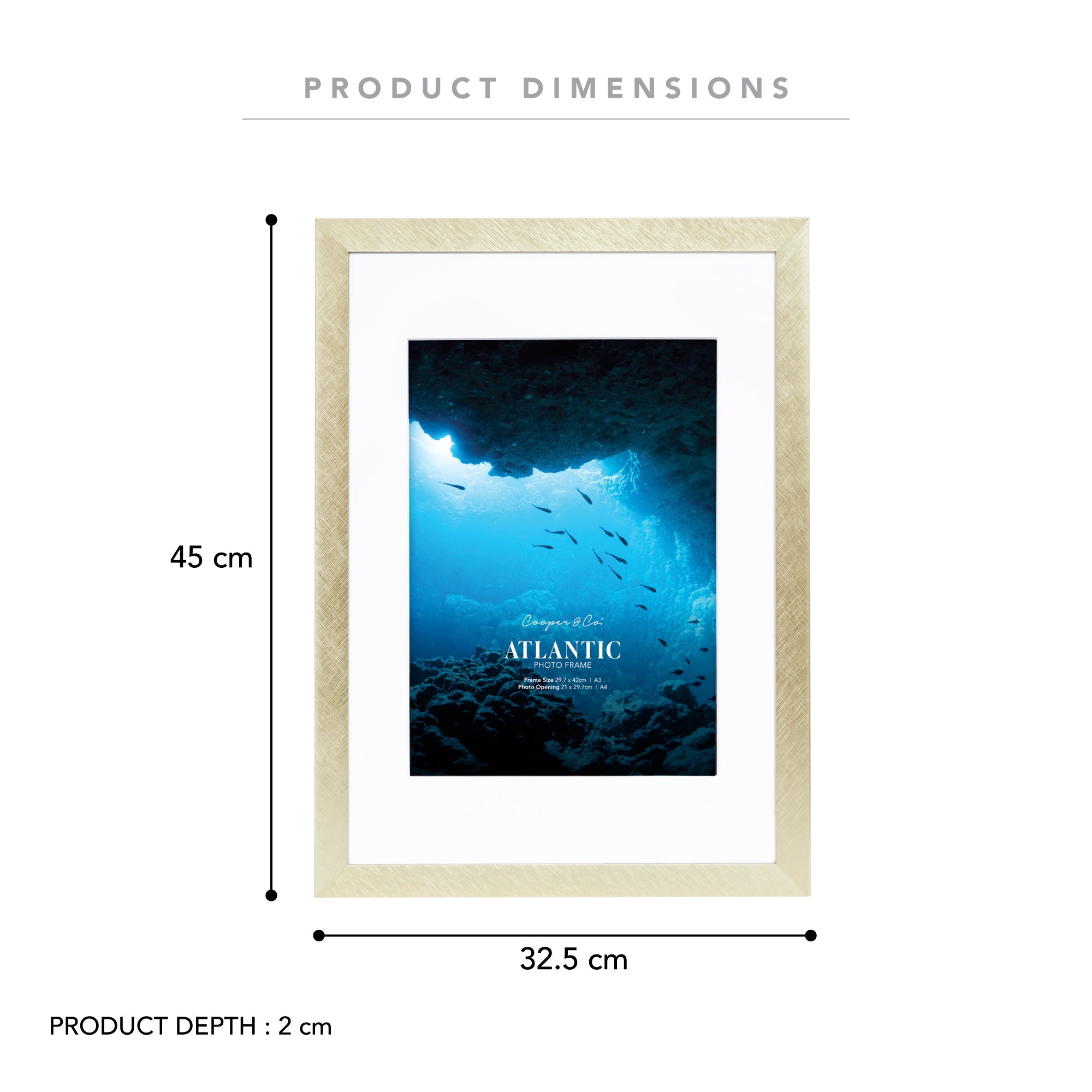 A3 Mat to A4 Boldline Metal Photo Frame