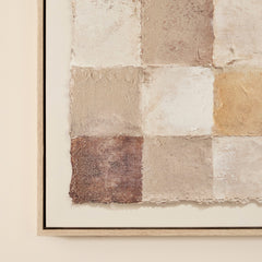 Neutral Checker Wall Art 100x100cm