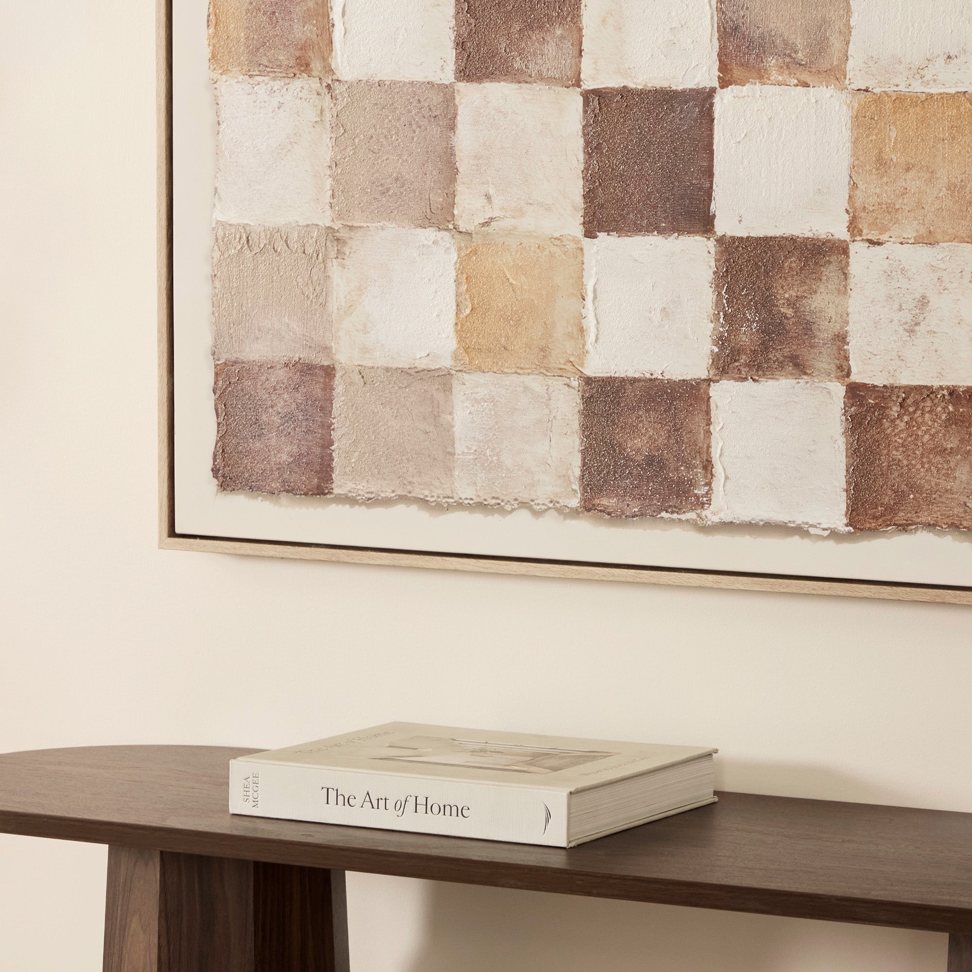 Neutral Checker Wall Art 100x100cm