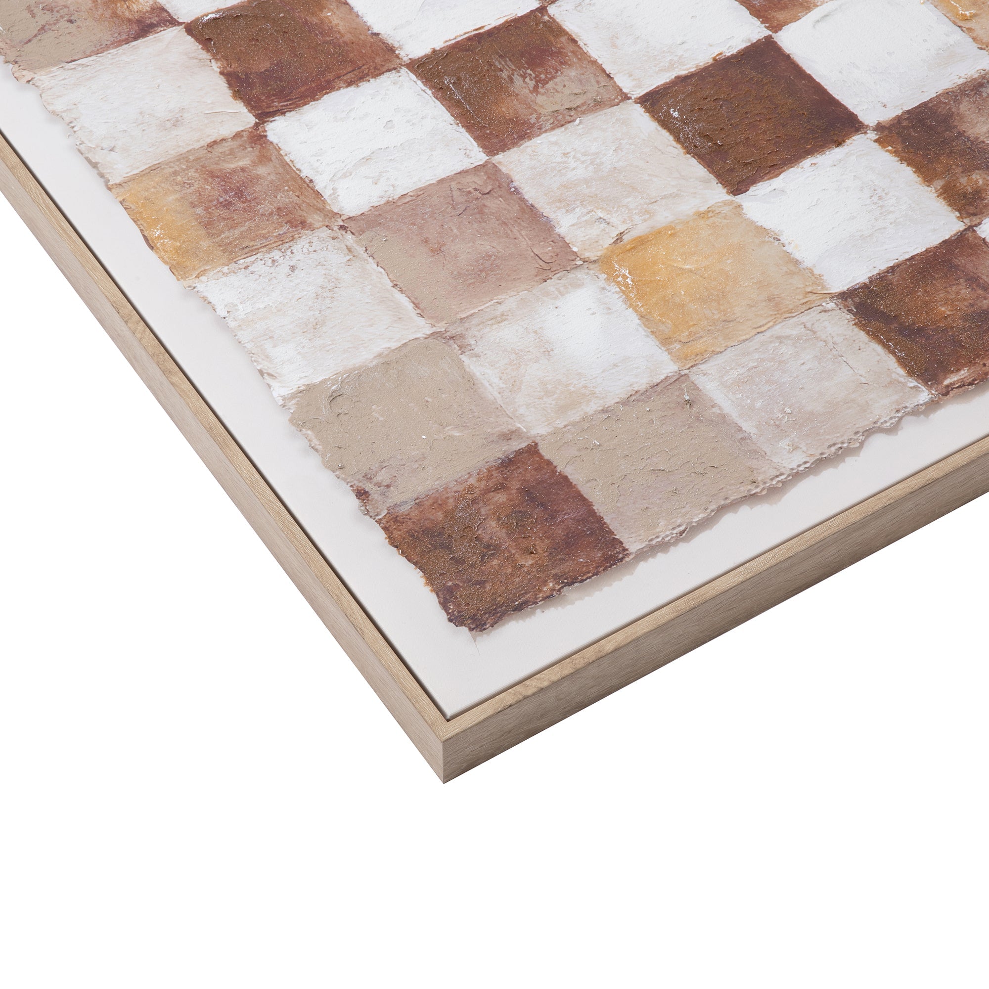 Neutral Checker Wall Art 100x100cm
