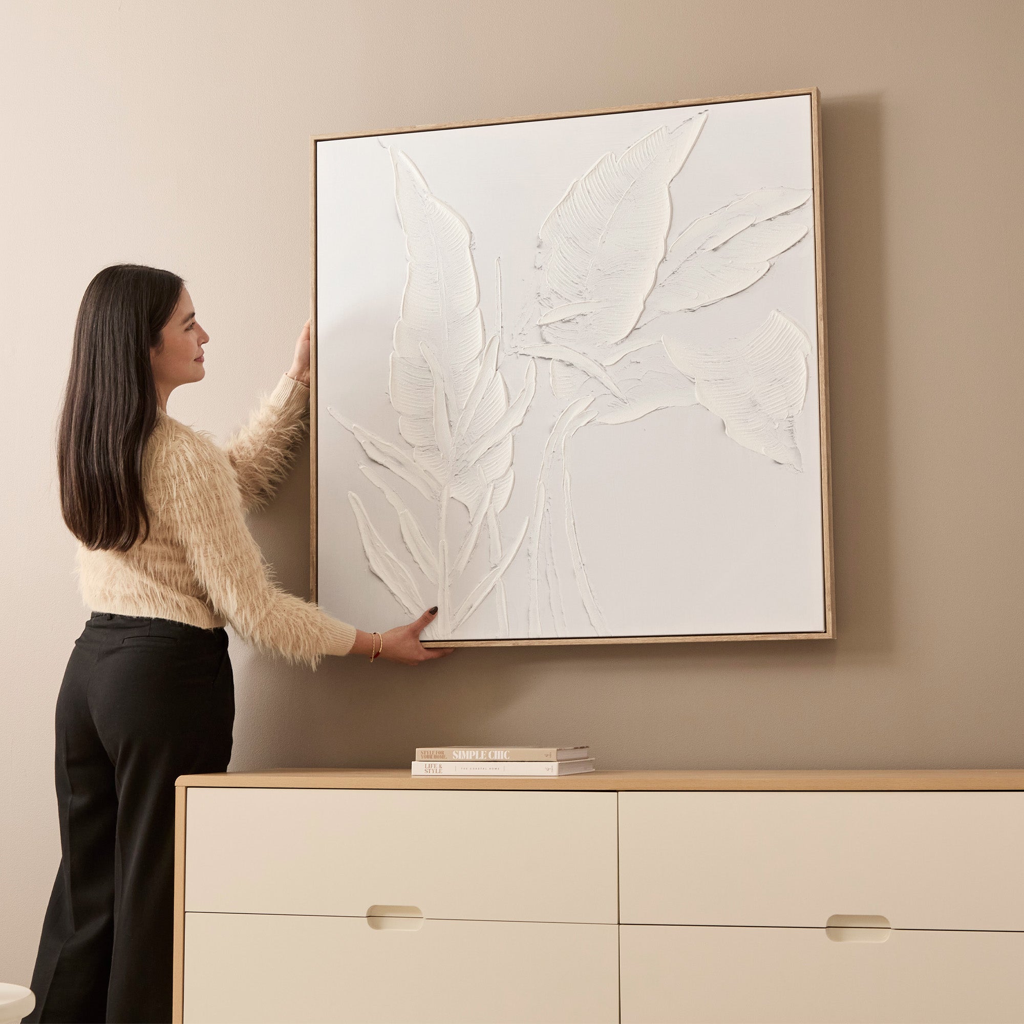Abstract Botanical Wall Art 100x100cm