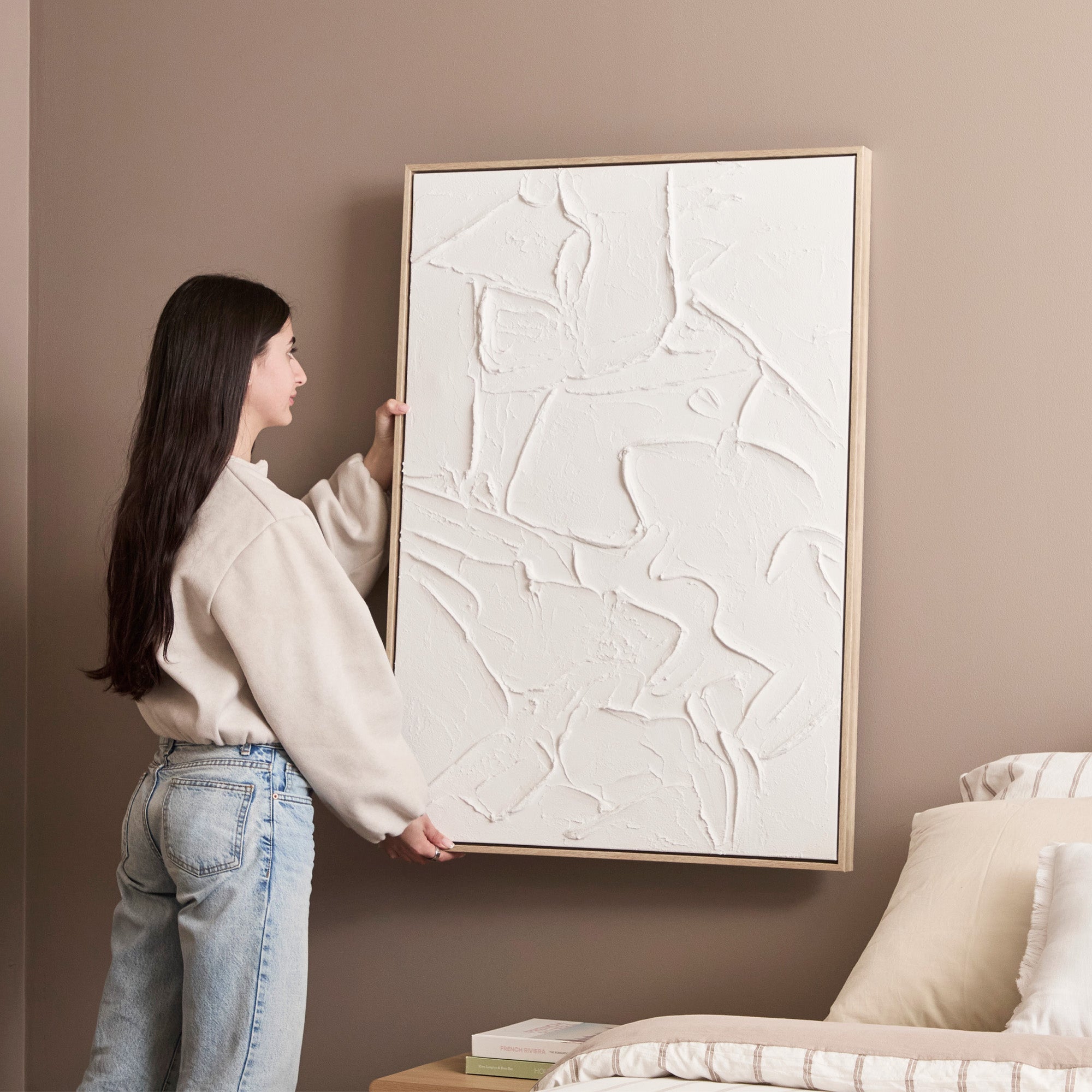 Field in White Wall Art 70x100cm