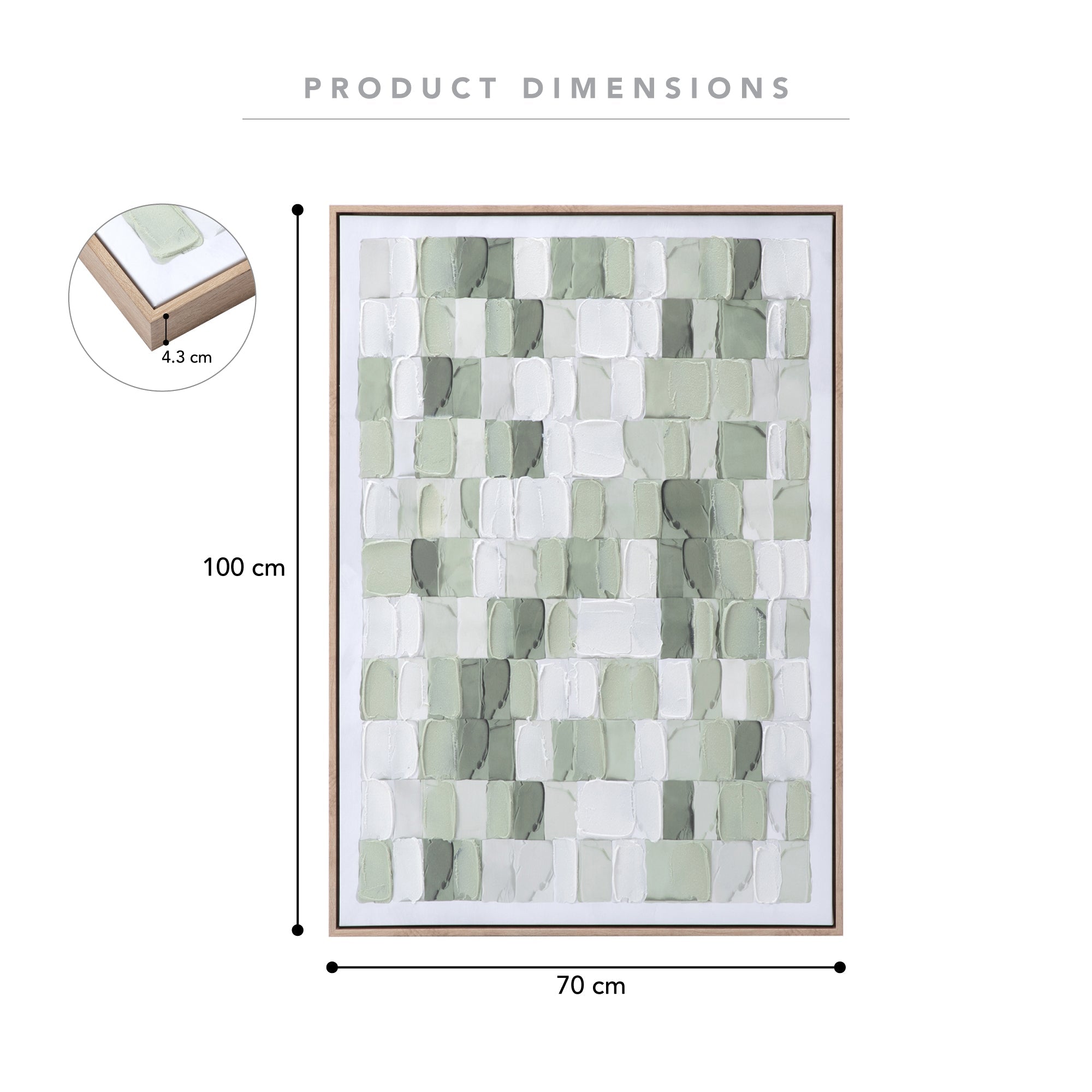 Sage Bricks Wall Art 70x100cm