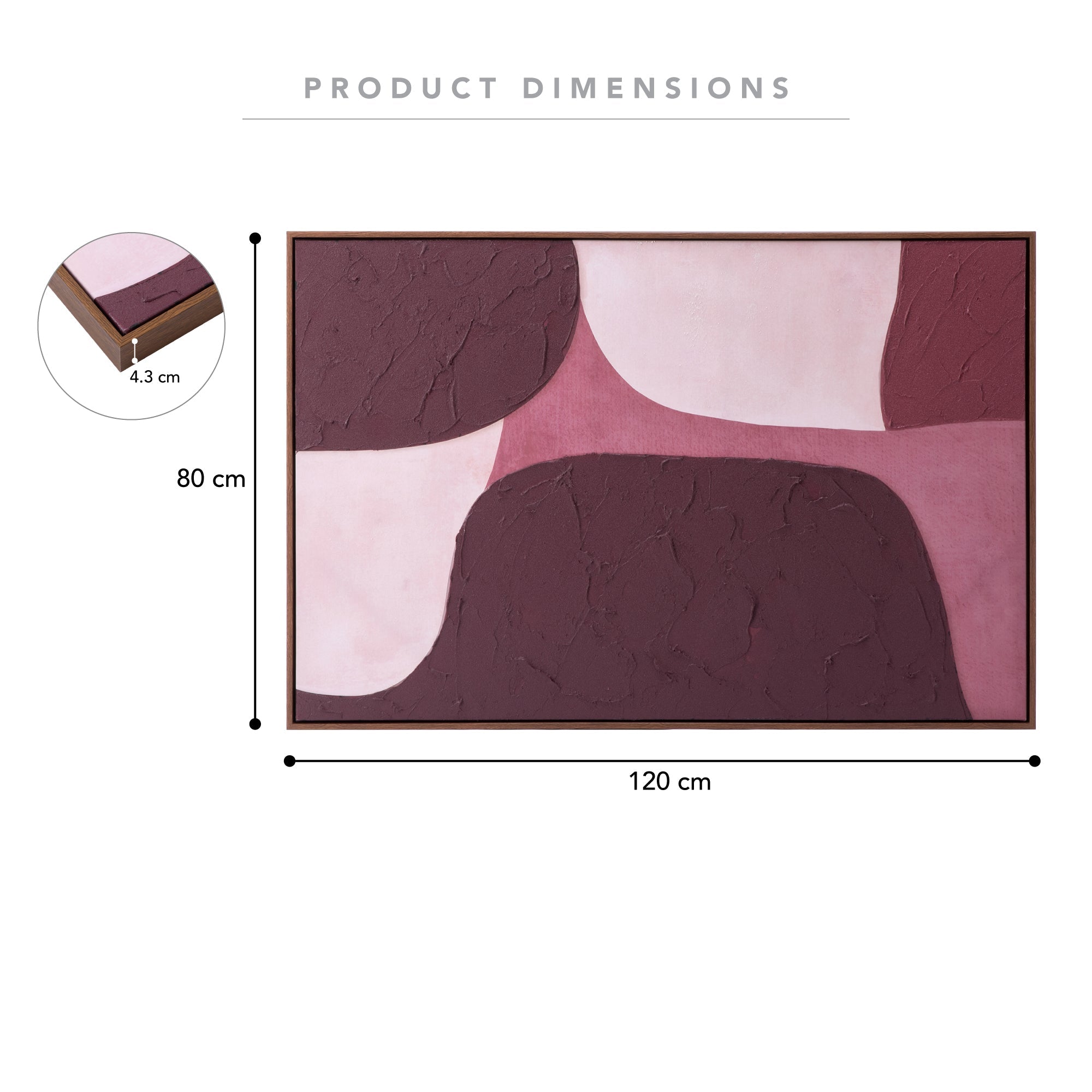Burgundy Bubble Wall Art 80x120cm