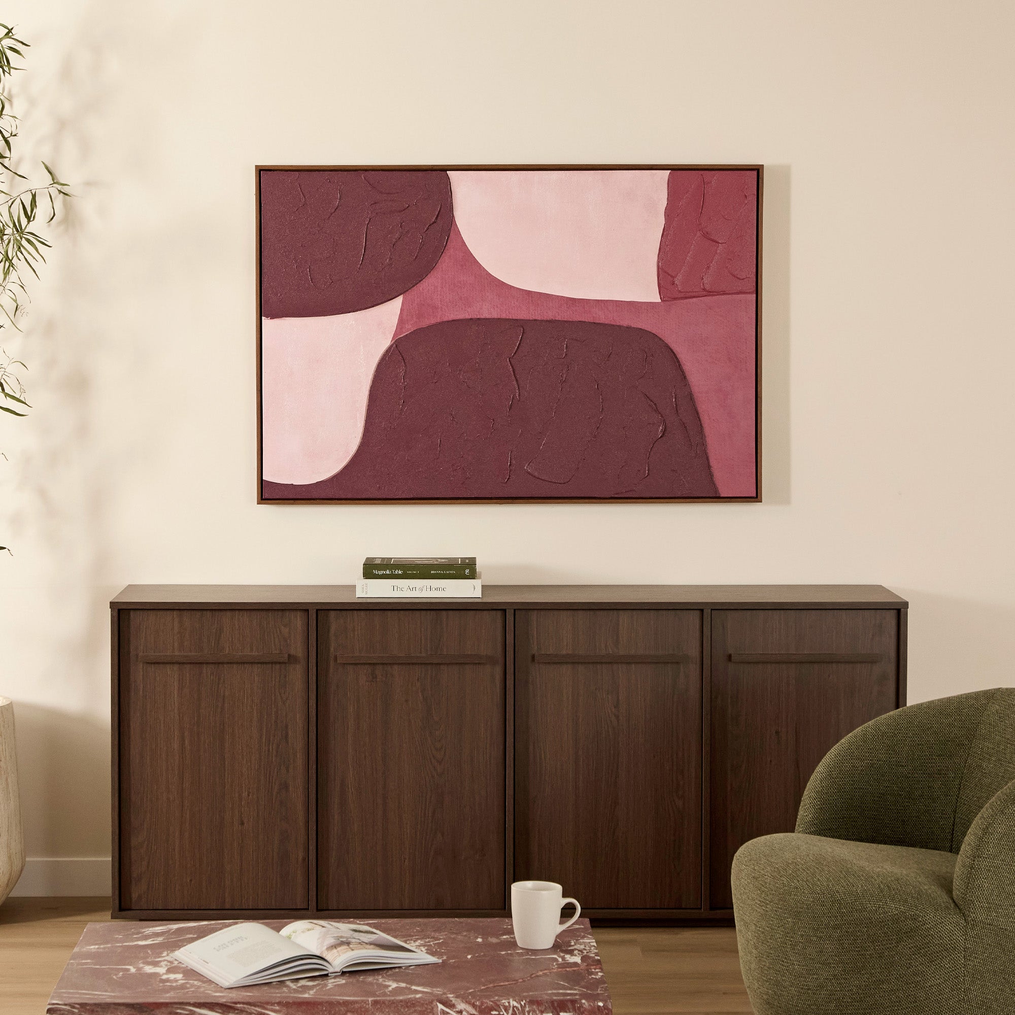 Burgundy Bubble Wall Art 80x120cm