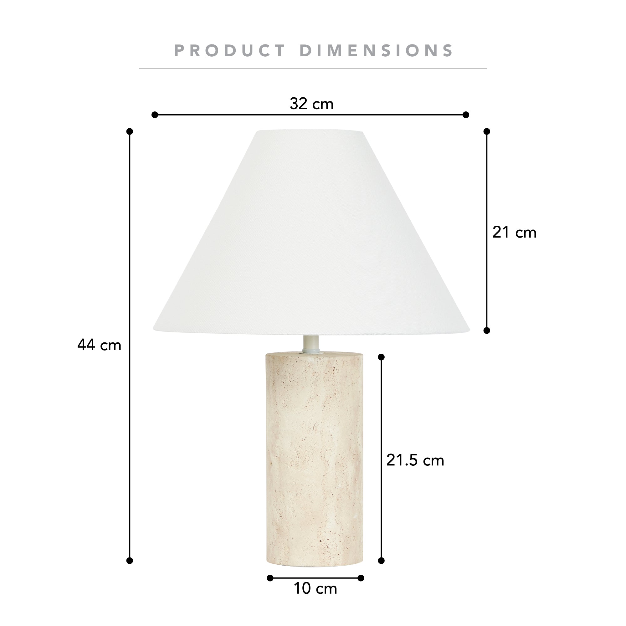 Astrid Travertine Table Lamp Natural