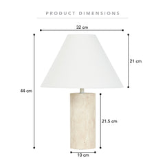 Astrid Travertine Table Lamp Natural (Set of 2)