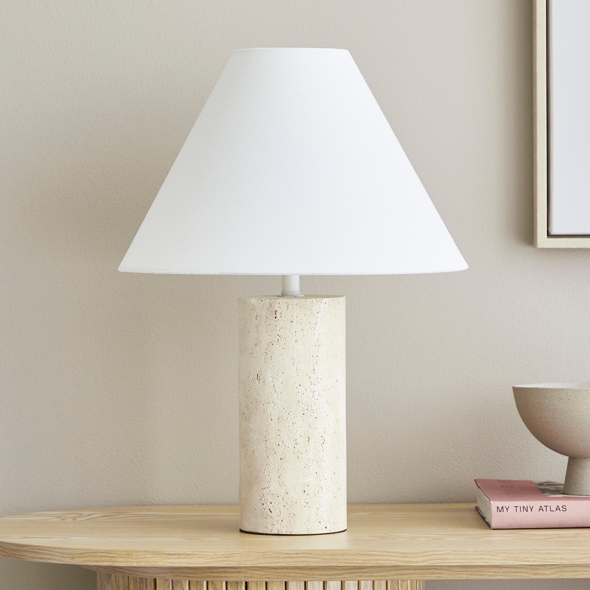 Astrid Travertine Table Lamp Natural (Set of 2)