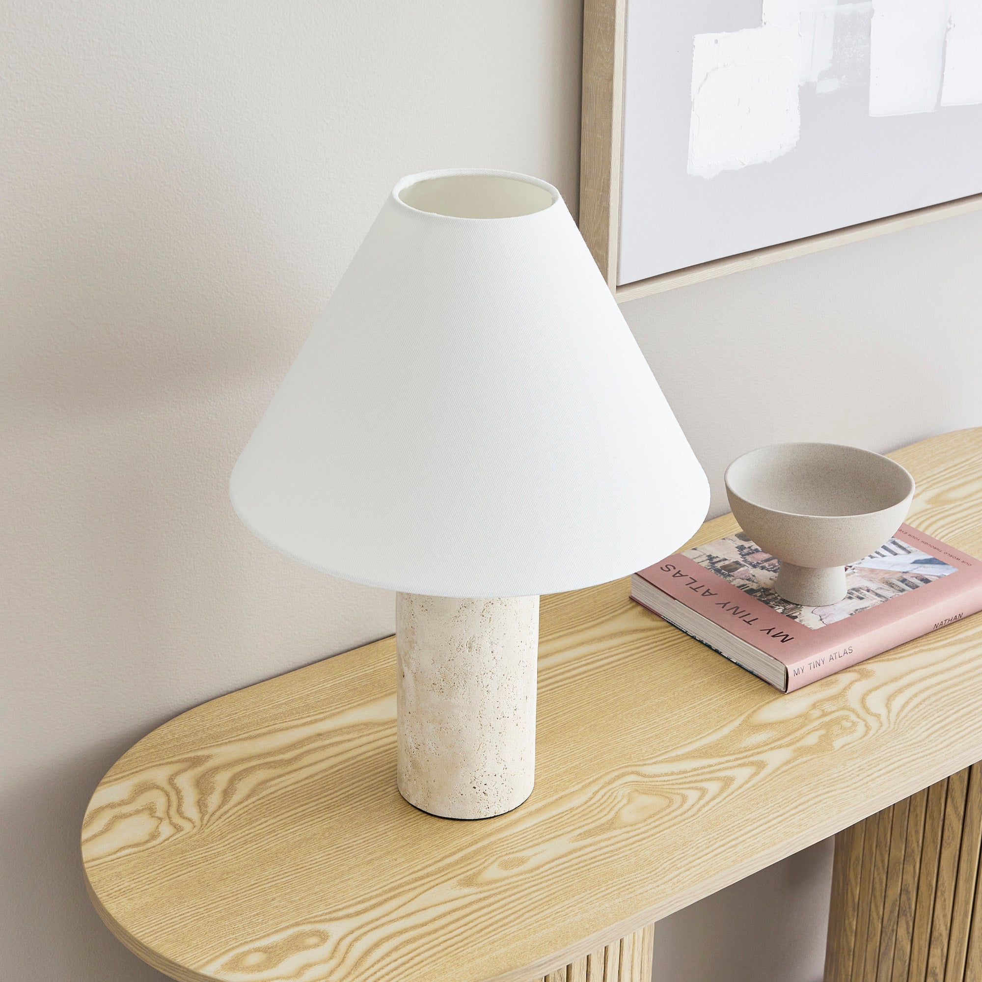Astrid Travertine Table Lamp Natural