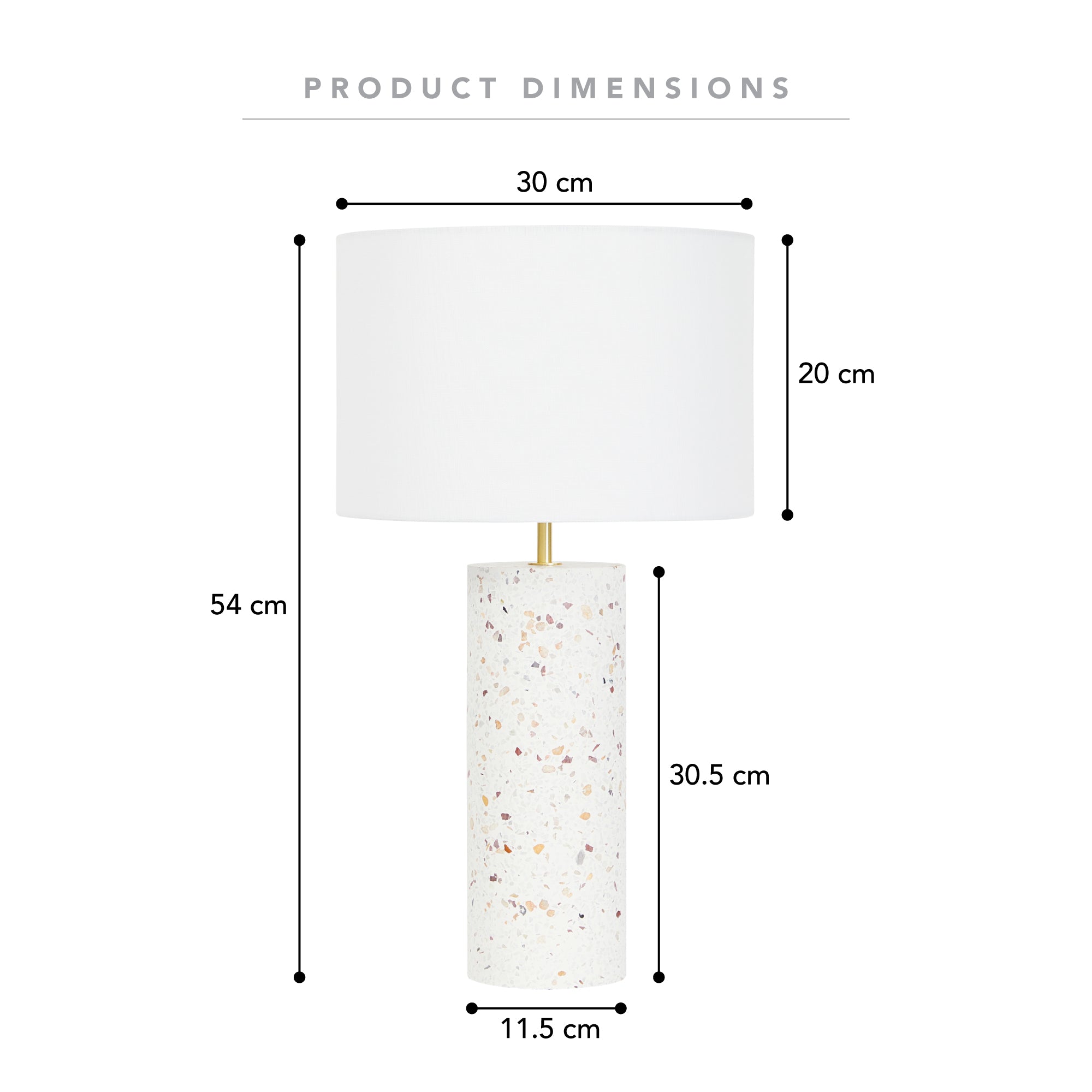 Ezra Terrazzo Table Lamp White