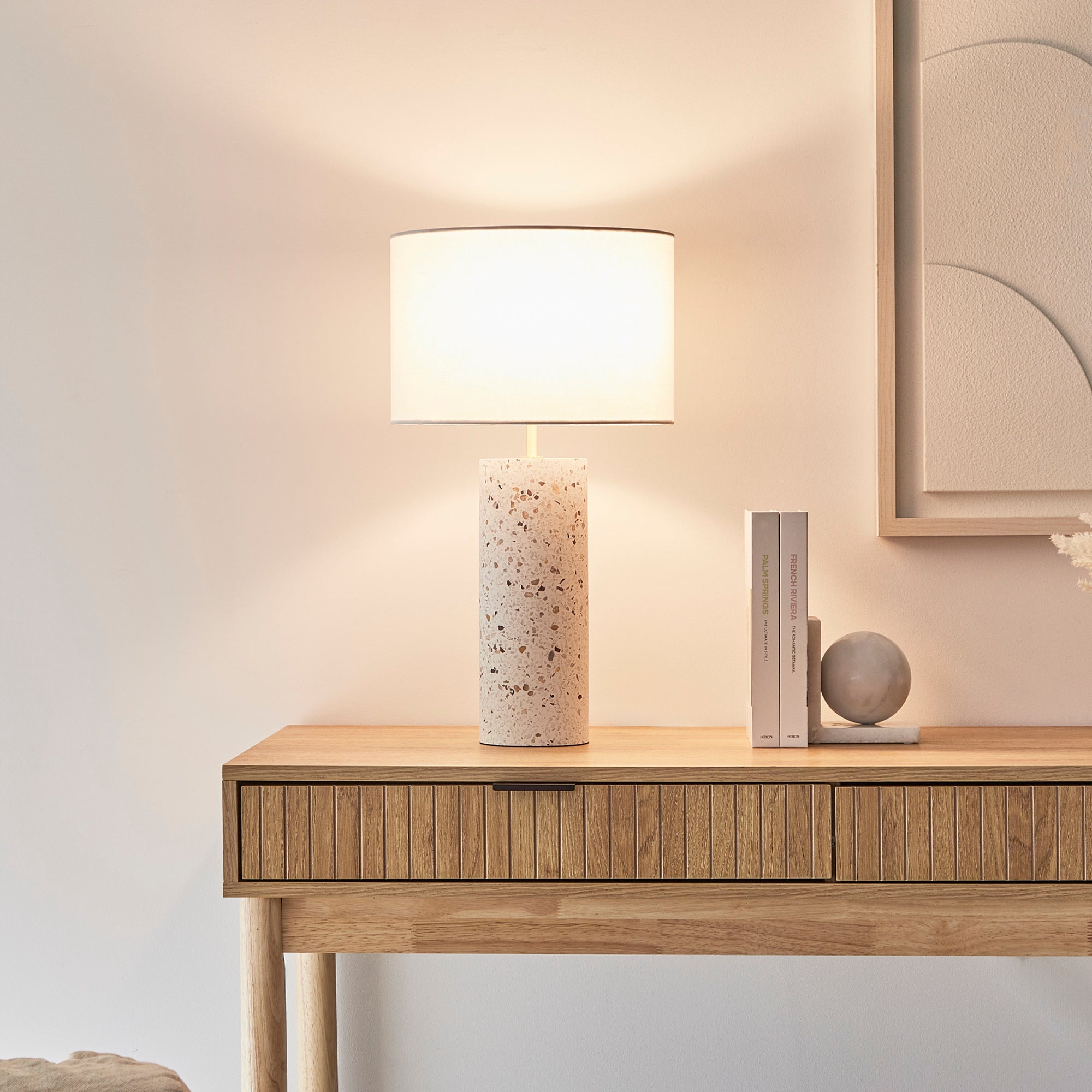 Ezra Terrazzo Table Lamp White