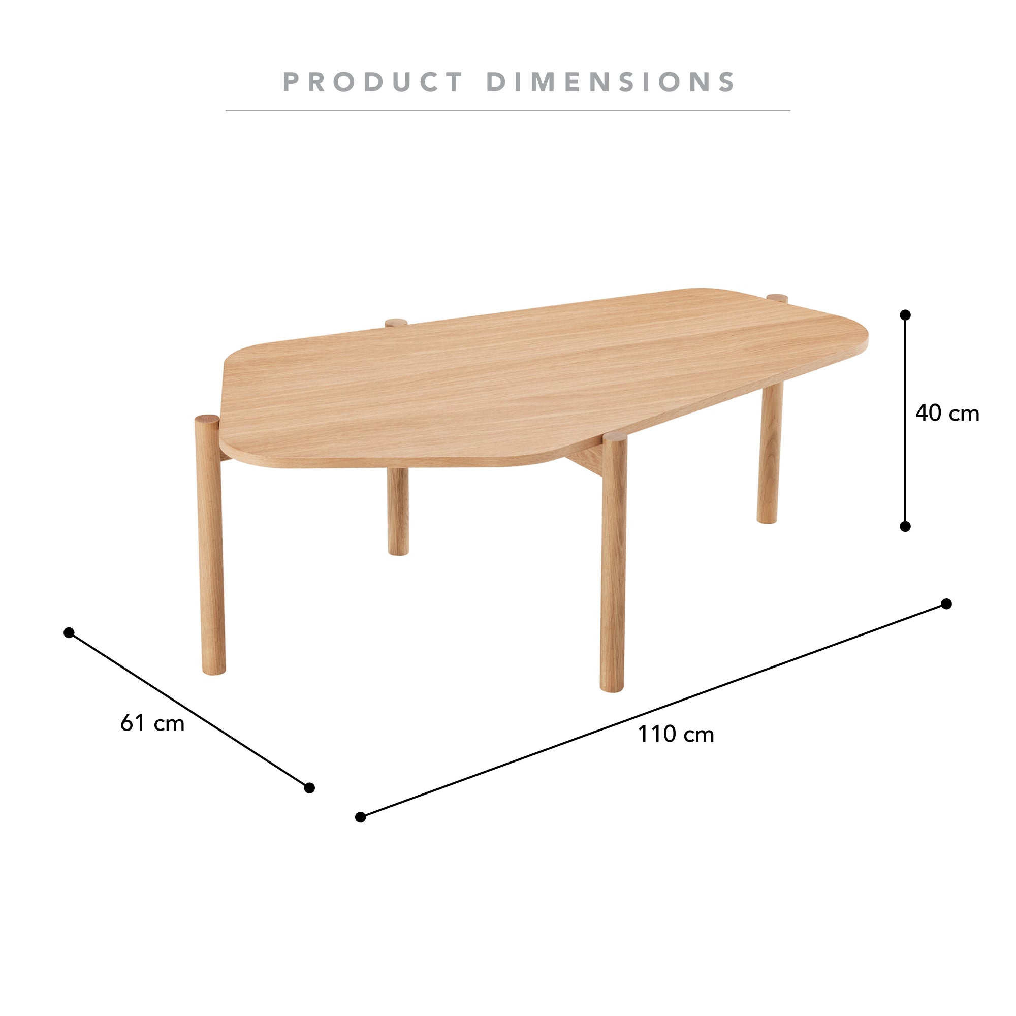 Adelaide Asymetric Coffee Table Oak