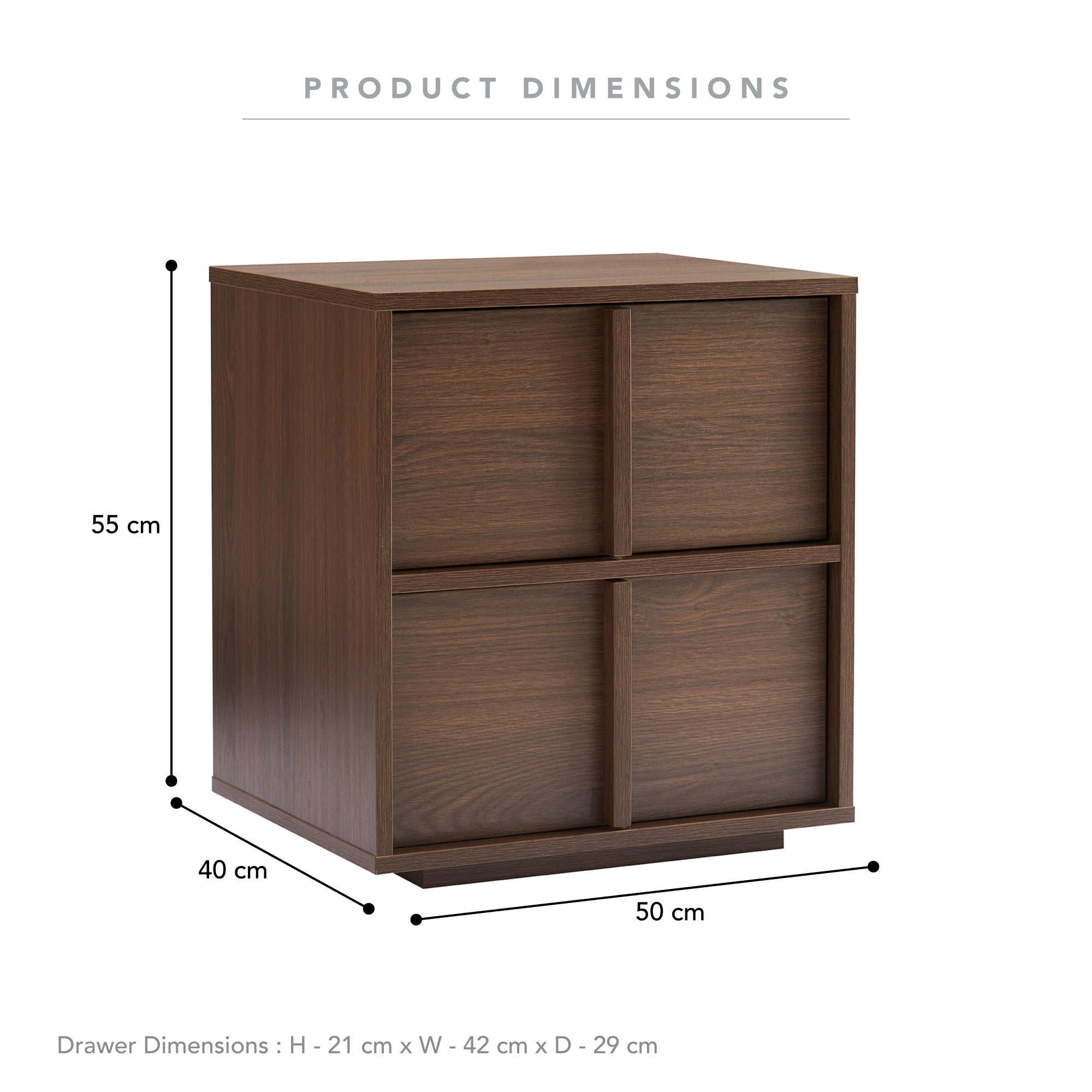 Auggie Bedside Table Walnut (Set of 2)