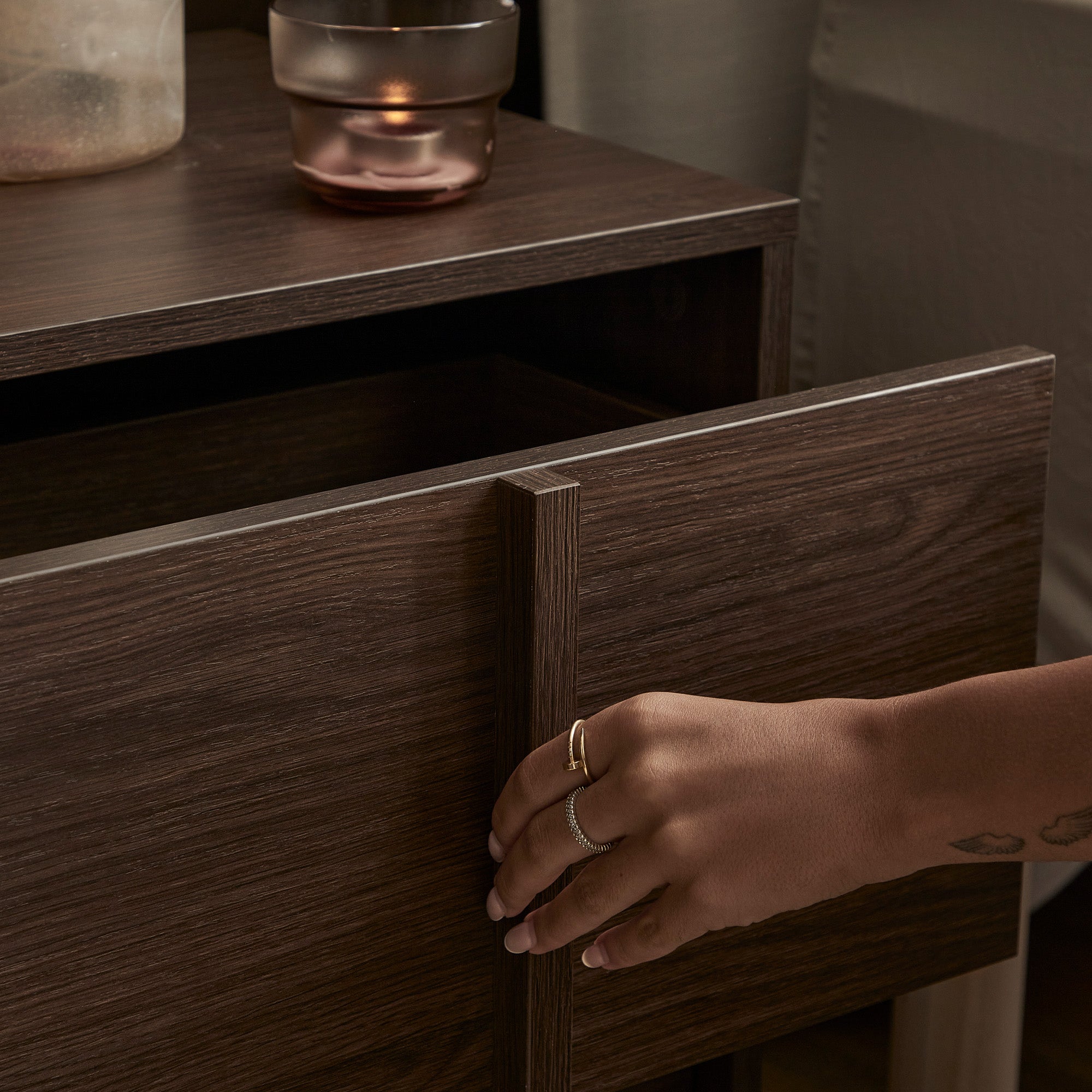 Auggie Bedside Table Walnut (Set of 2)