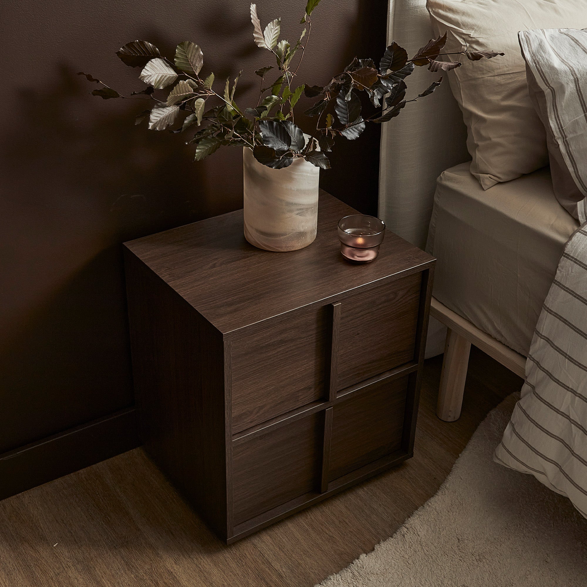 Auggie Bedside Table Walnut