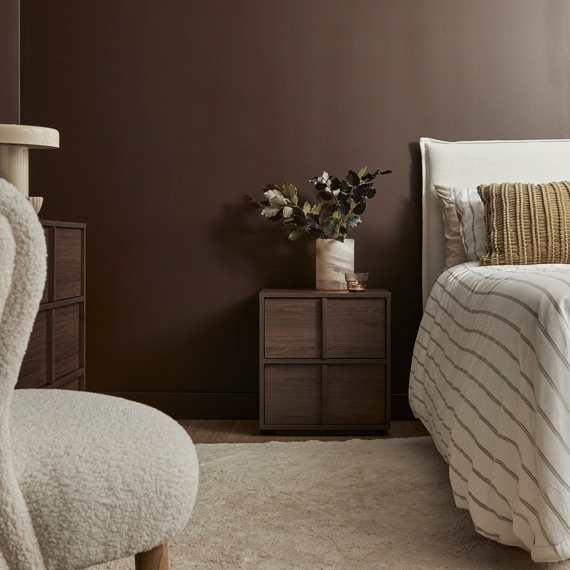 Auggie Bedside Table Walnut (Set of 2)