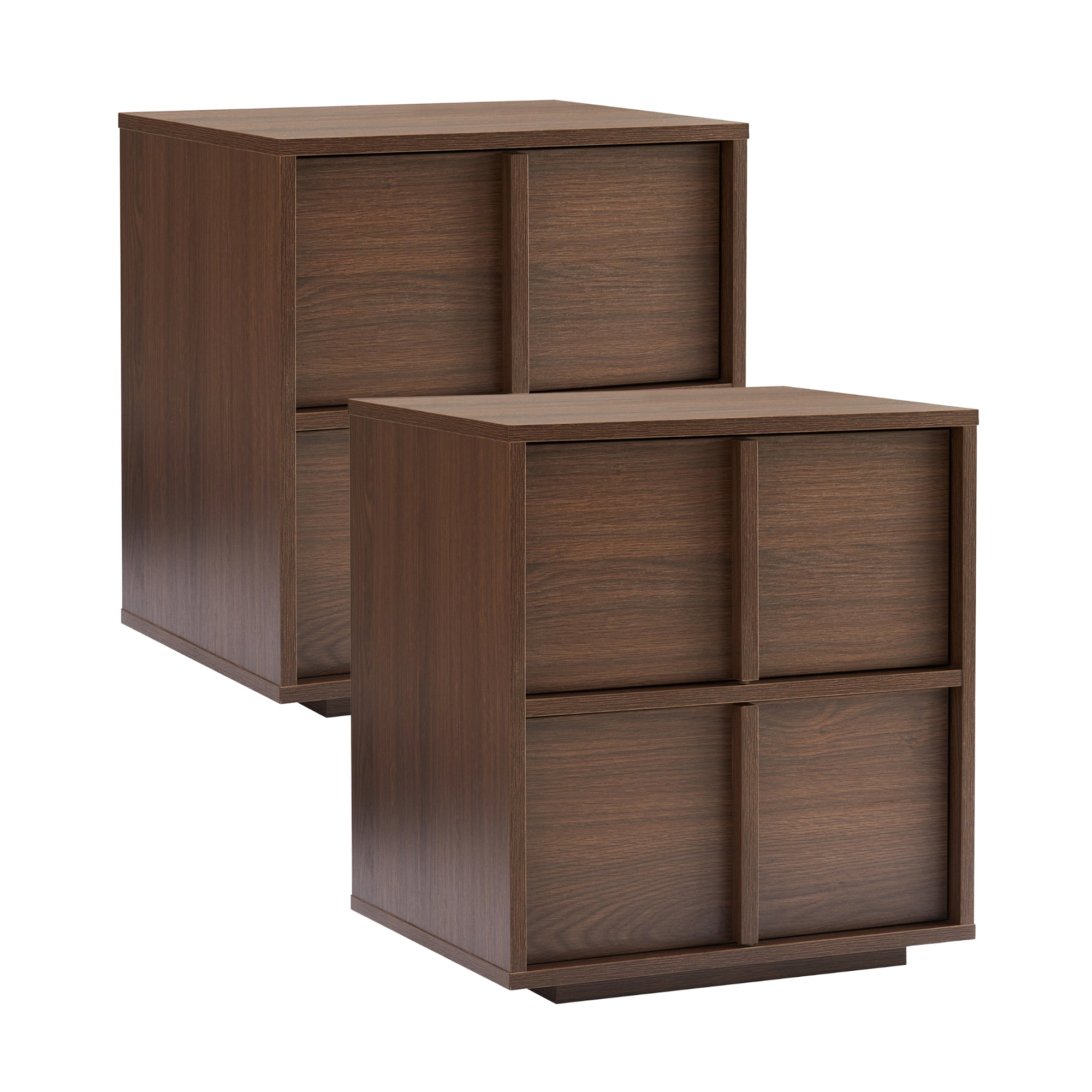 Auggie Bedside Table Walnut (Set of 2)