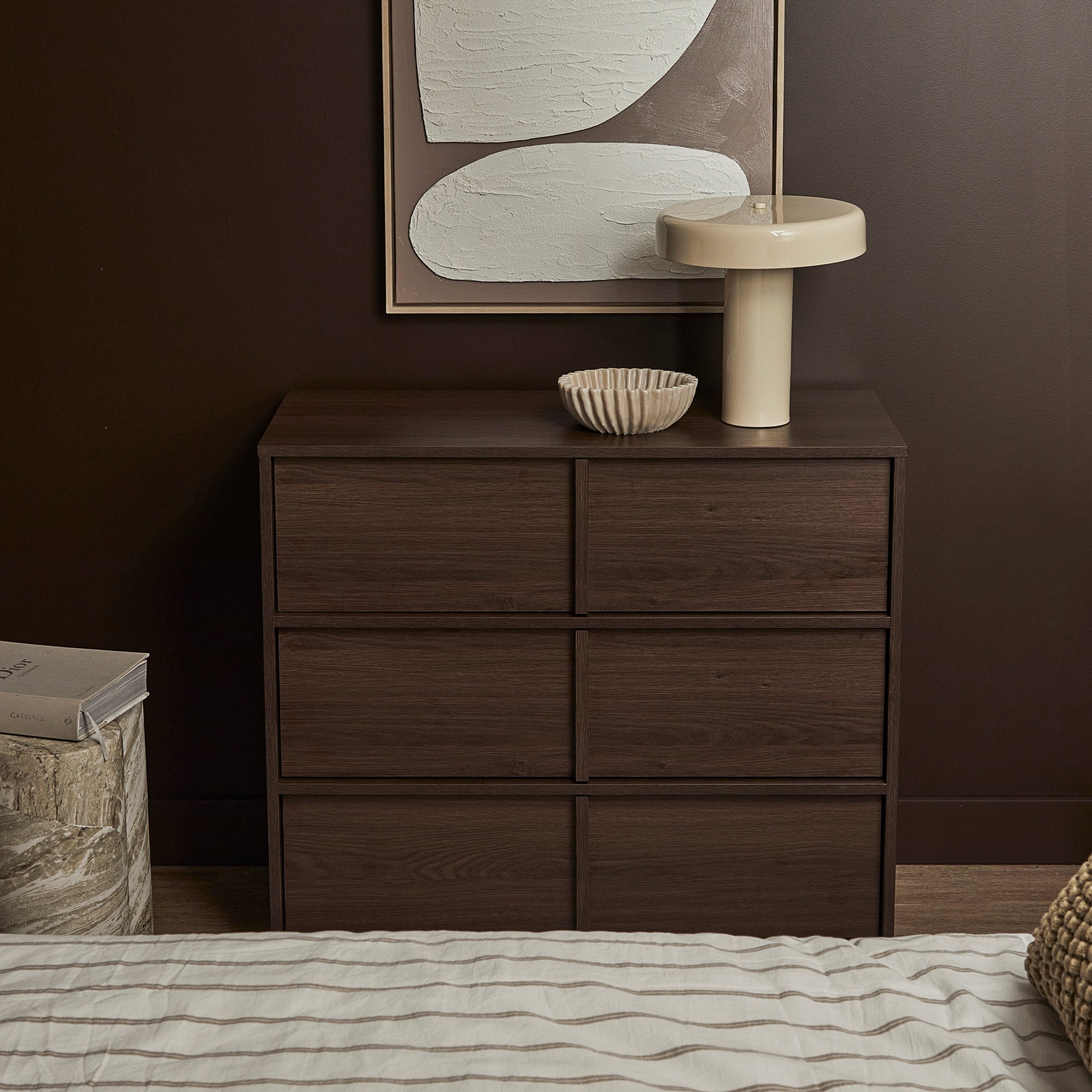 Auggie Chest of 3 Drawers Walnut