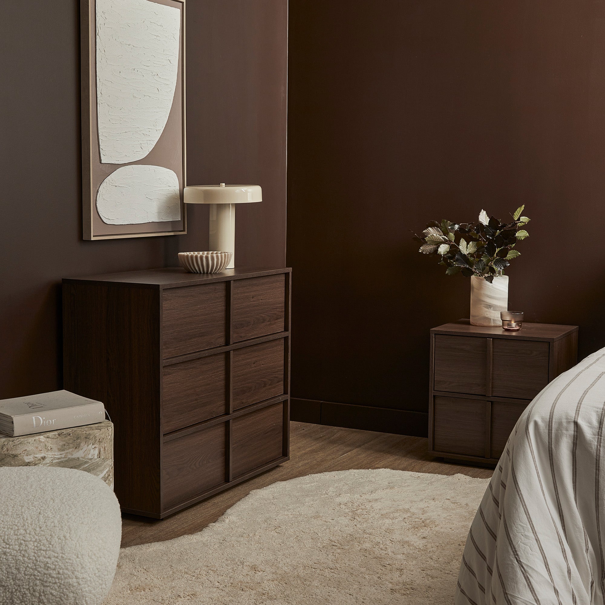 Auggie Chest of 3 Drawers Walnut