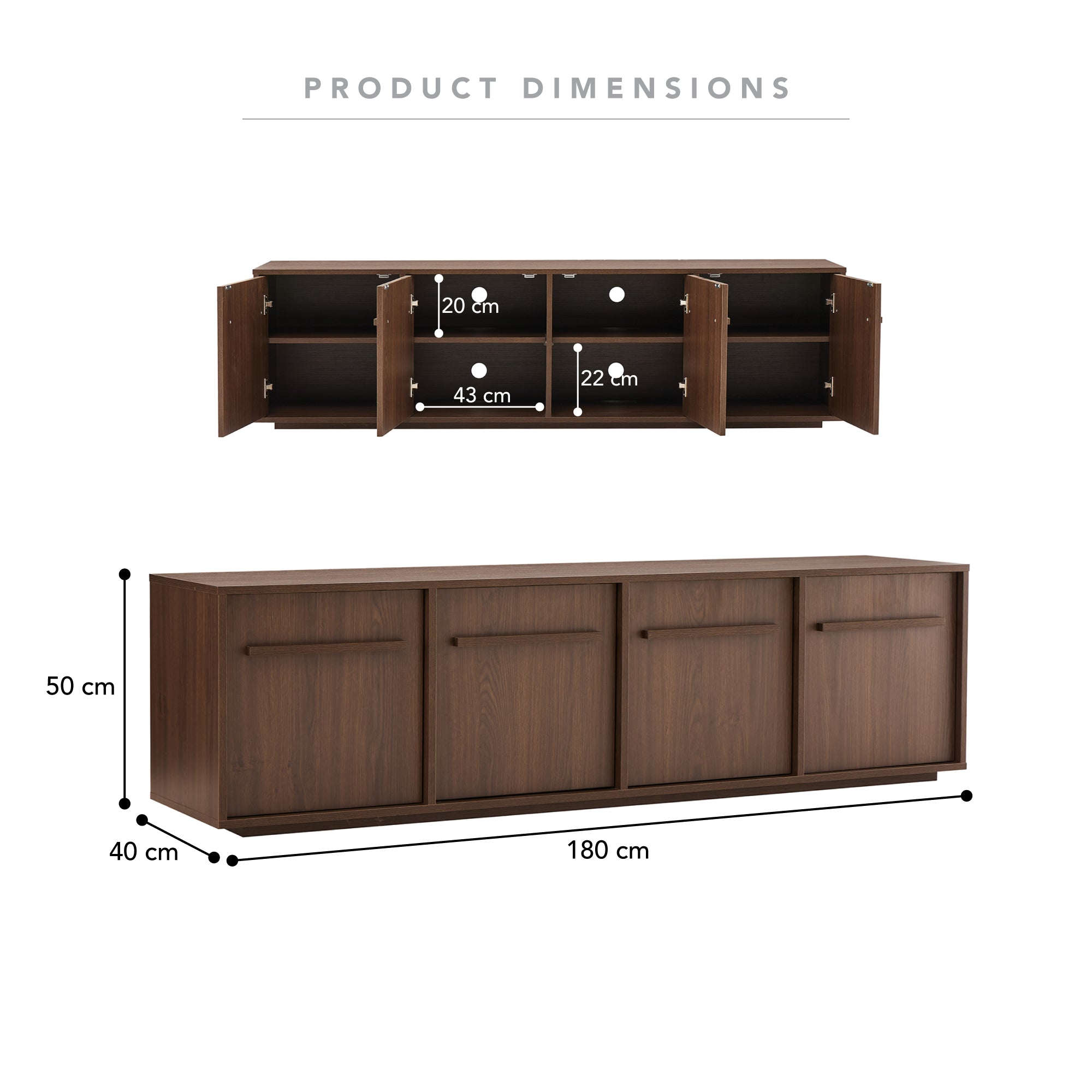Auggie Entertainment Unit Walnut (180cm)