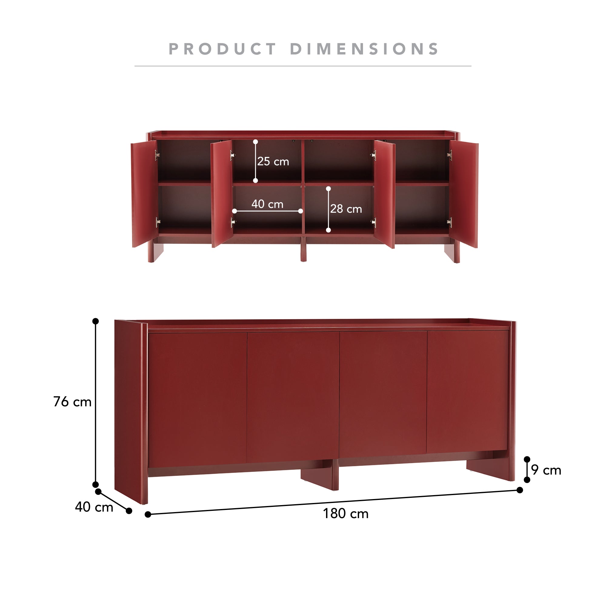 Martine Buffet Wine (180cm)
