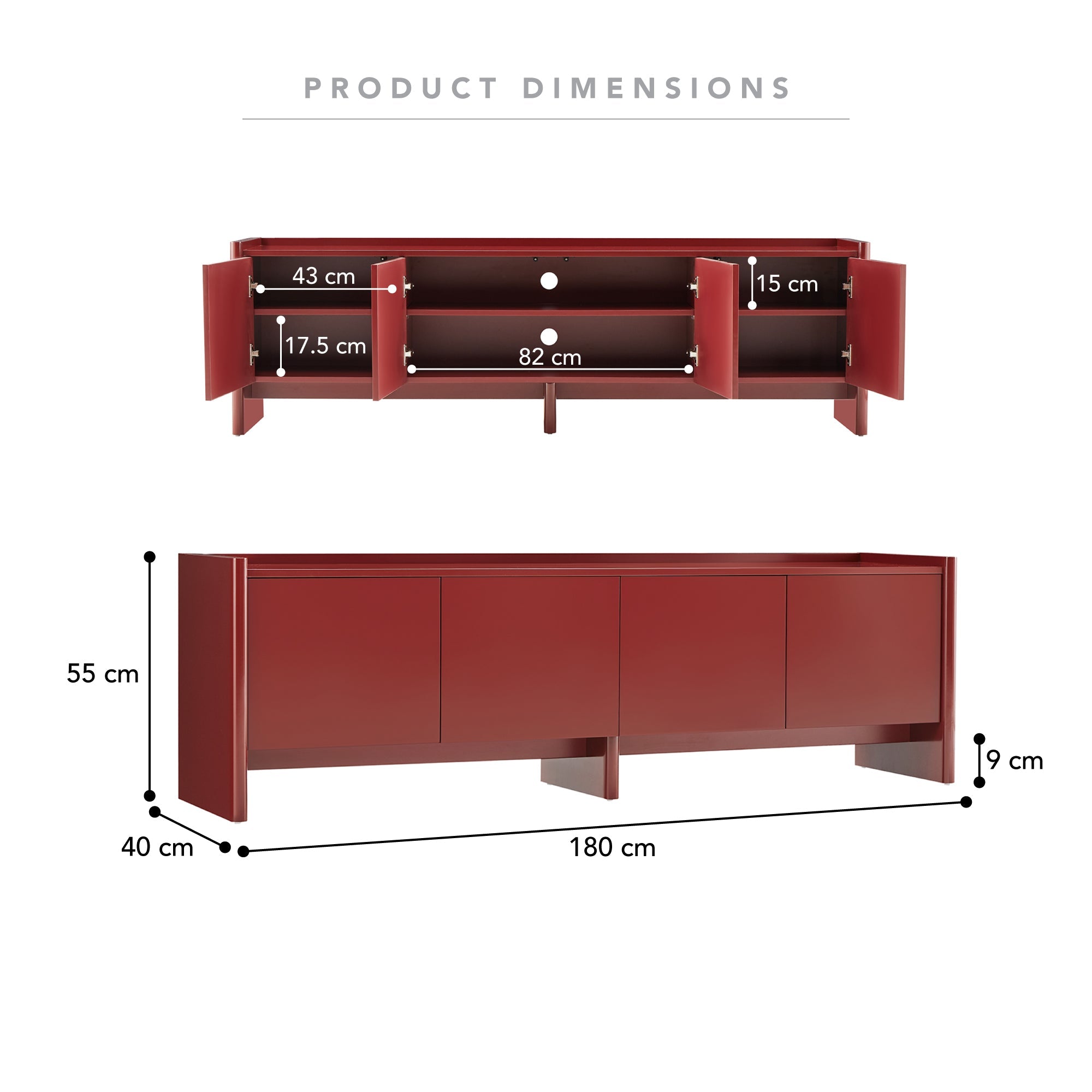 Martine Entertainment Unit Wine (180cm)