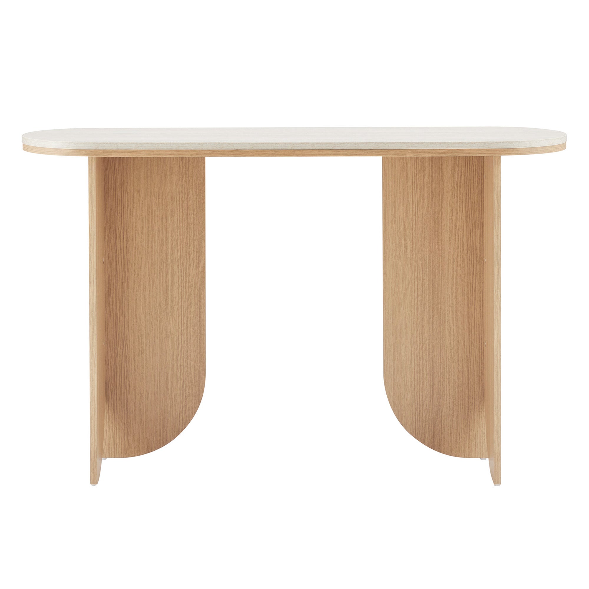 Mason Console Table Oak Travertine Look