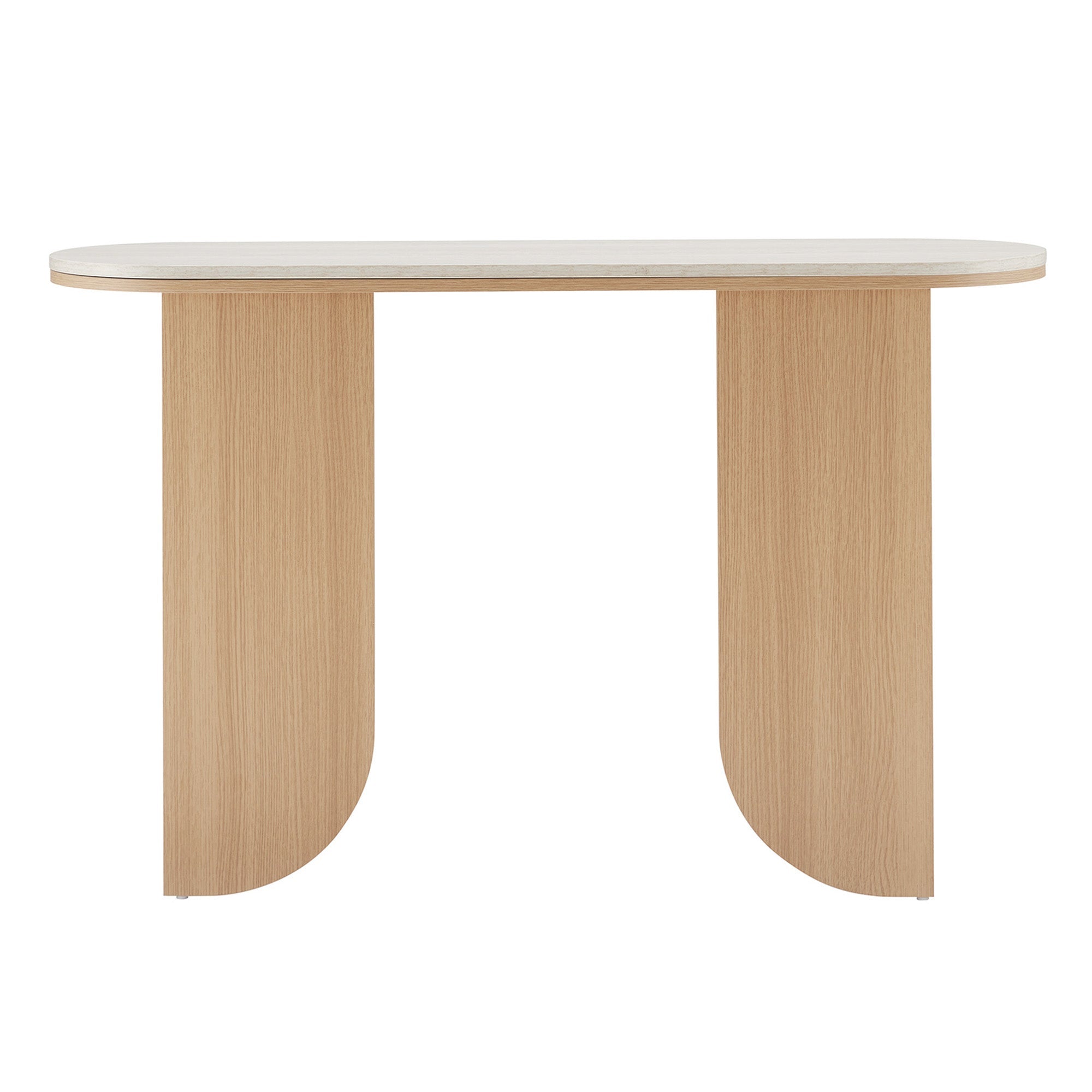 Mason Console Table Oak Travertine Look