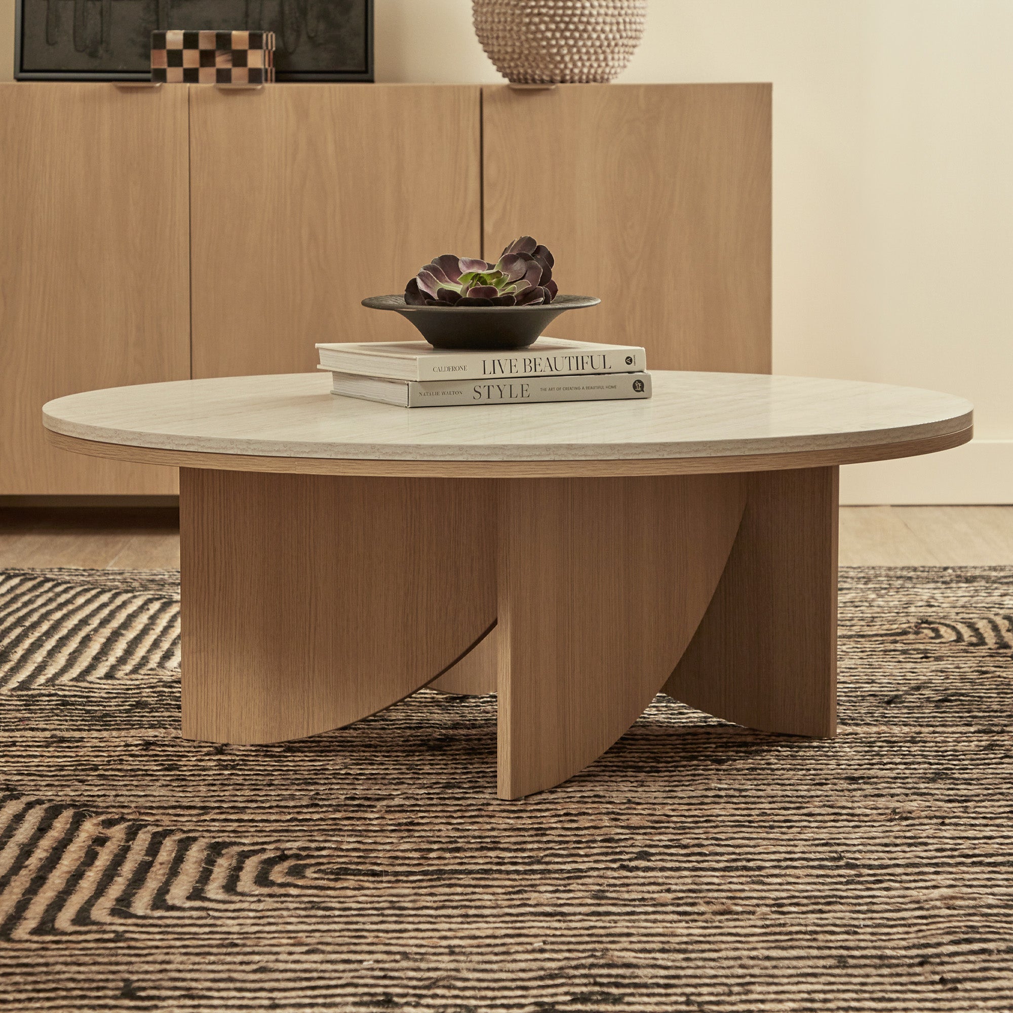 Mason Coffee Table Oak Travertine Look