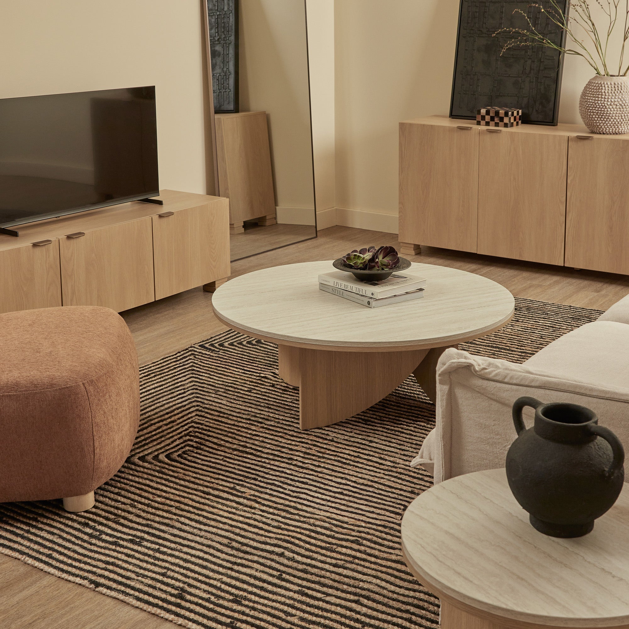 Mason Coffee Table Oak Travertine Look