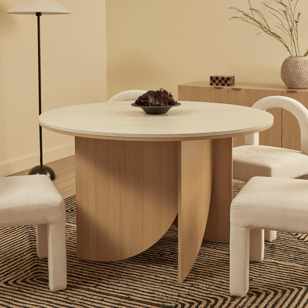 Mason Dining Table Oak Travertine Look (120cm)