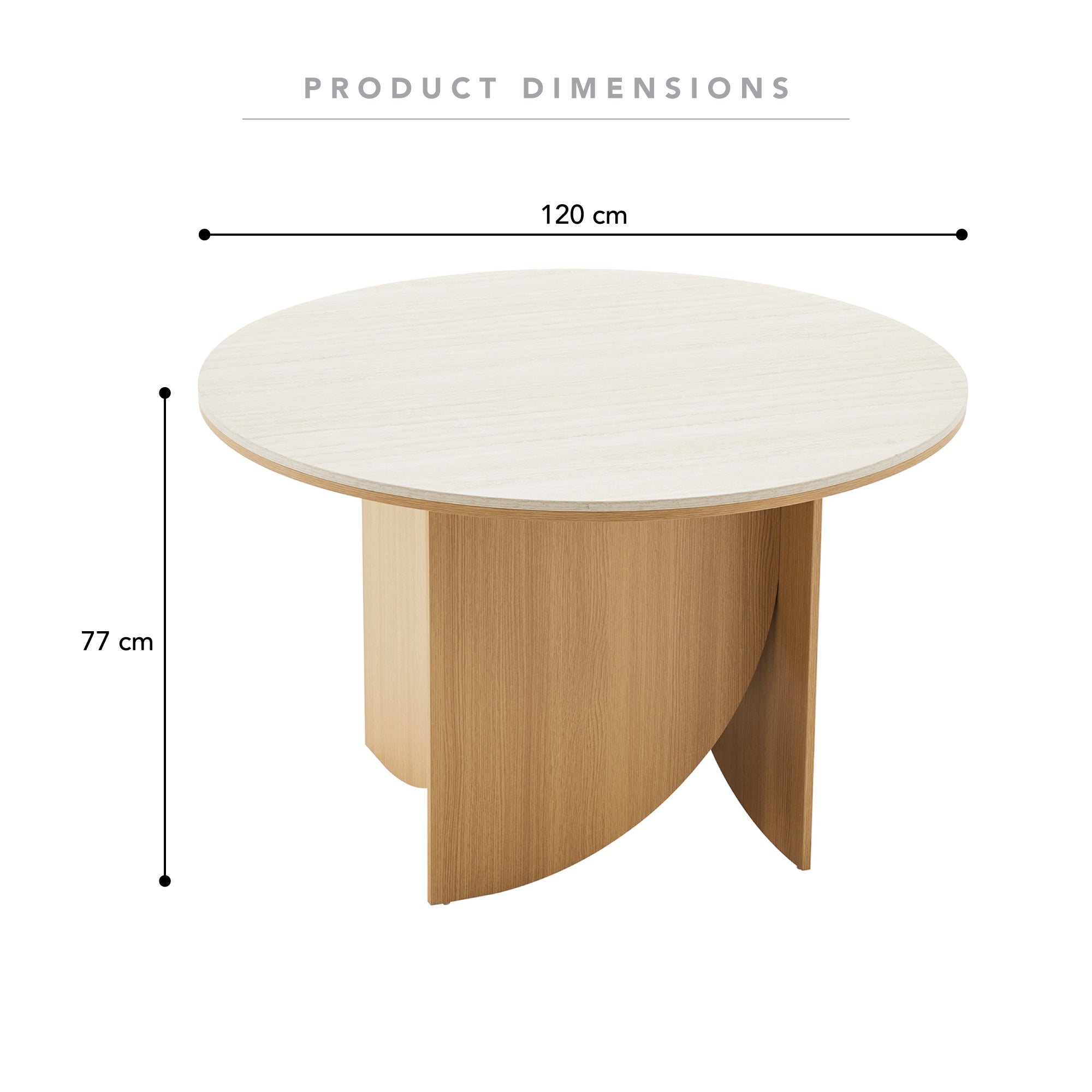 Mason Dining Table Oak Travertine Look (120cm)