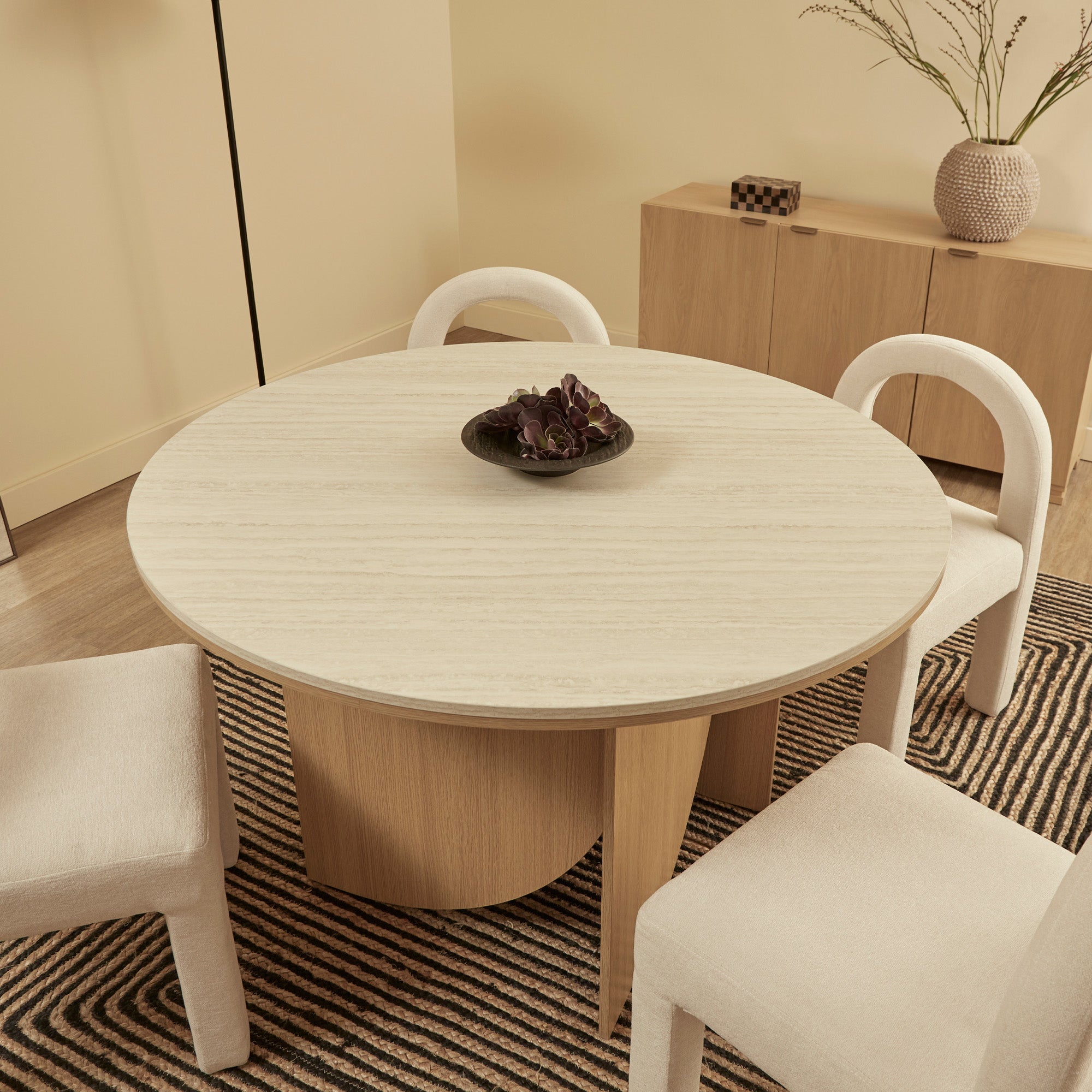 Mason Dining Table Oak Travertine Look (120cm)