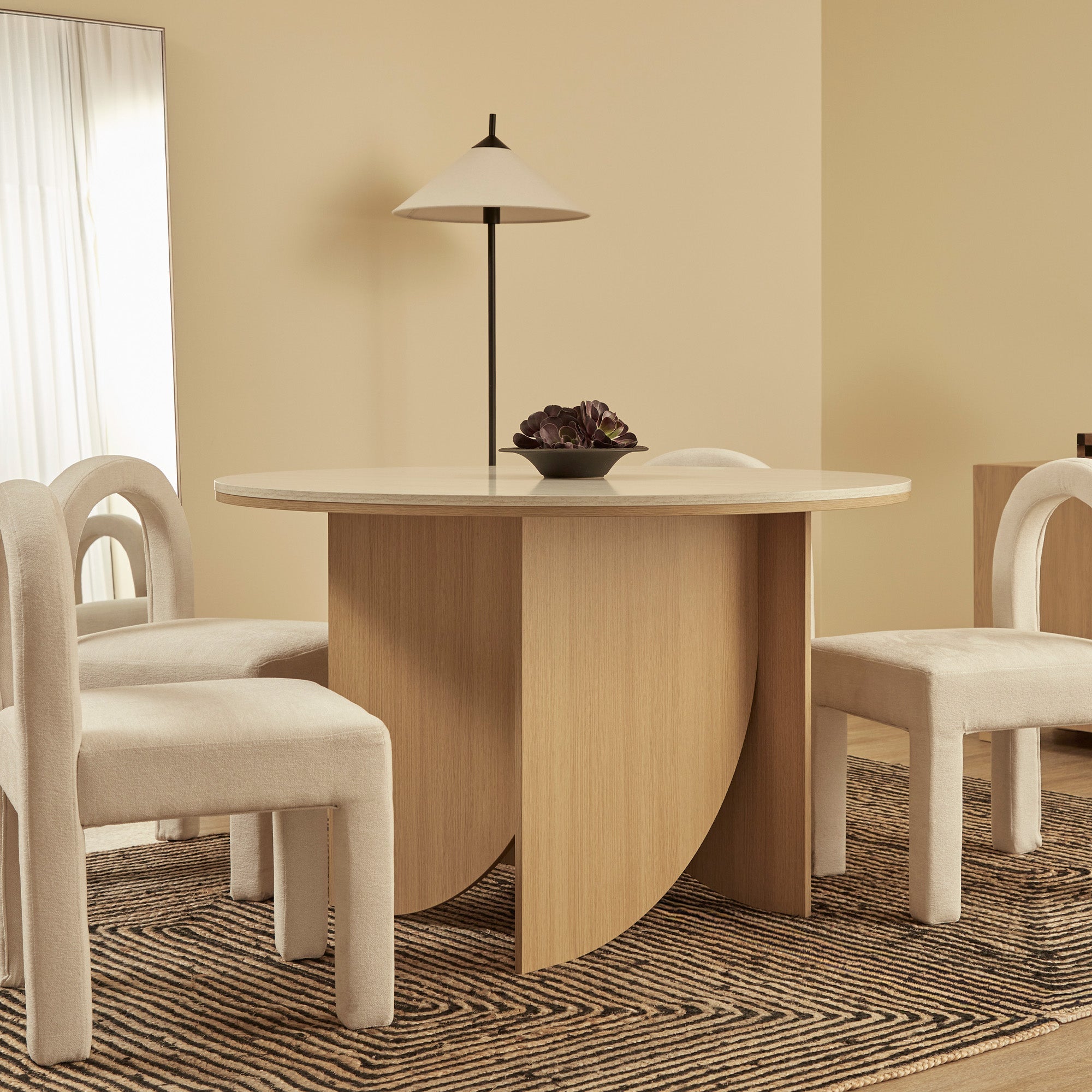 Mason Dining Table Oak Travertine Look (120cm)