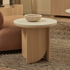 Mason Side Table Oak Travertine Look