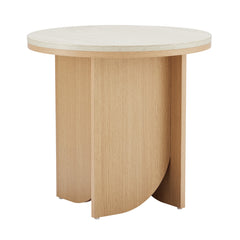 Mason Side Table Oak Travertine Look
