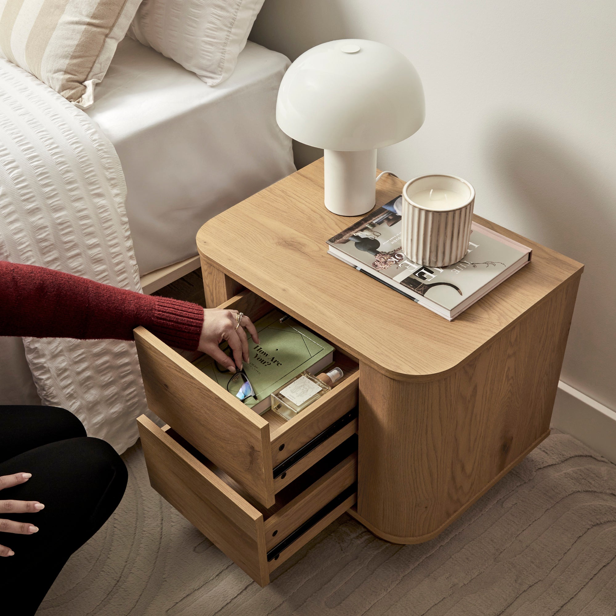 Nina Bedside Table Oak