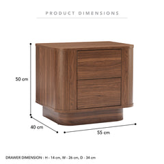 Nina Bedside Table Walnut
