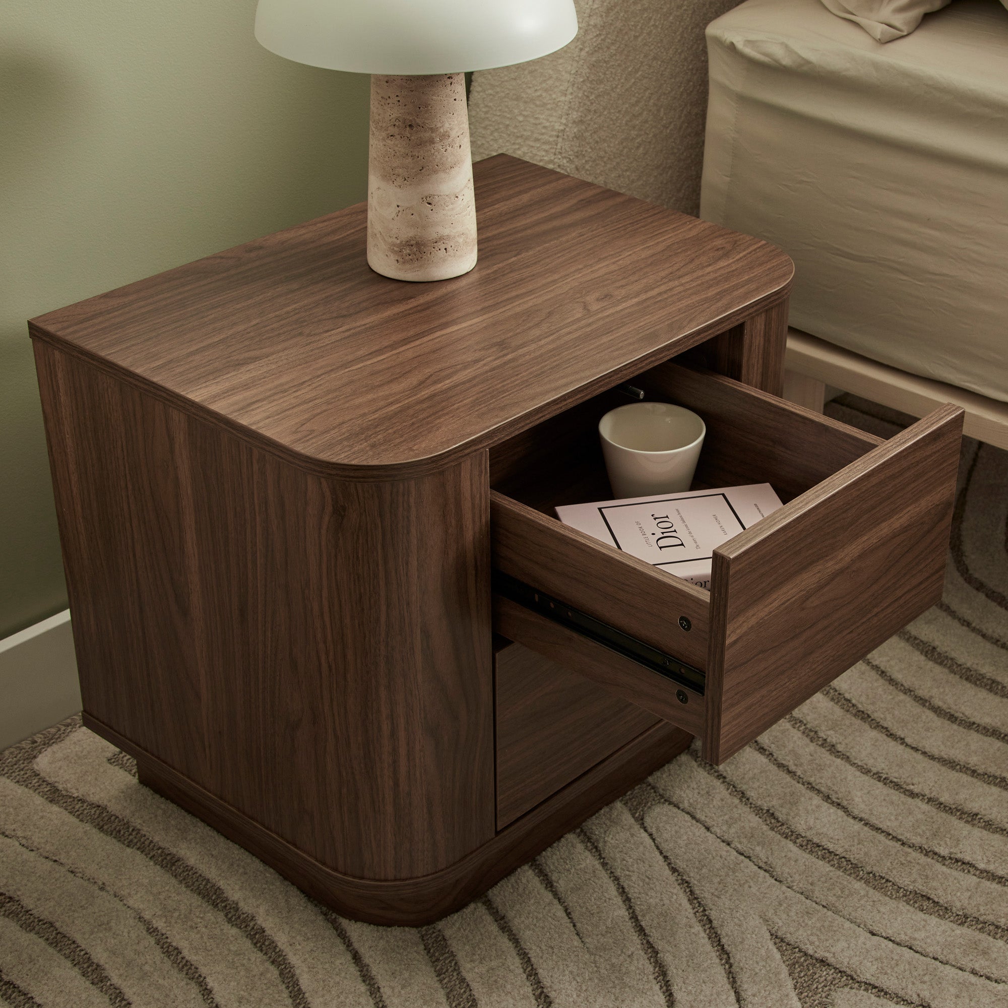 Nina Bedside Table Walnut