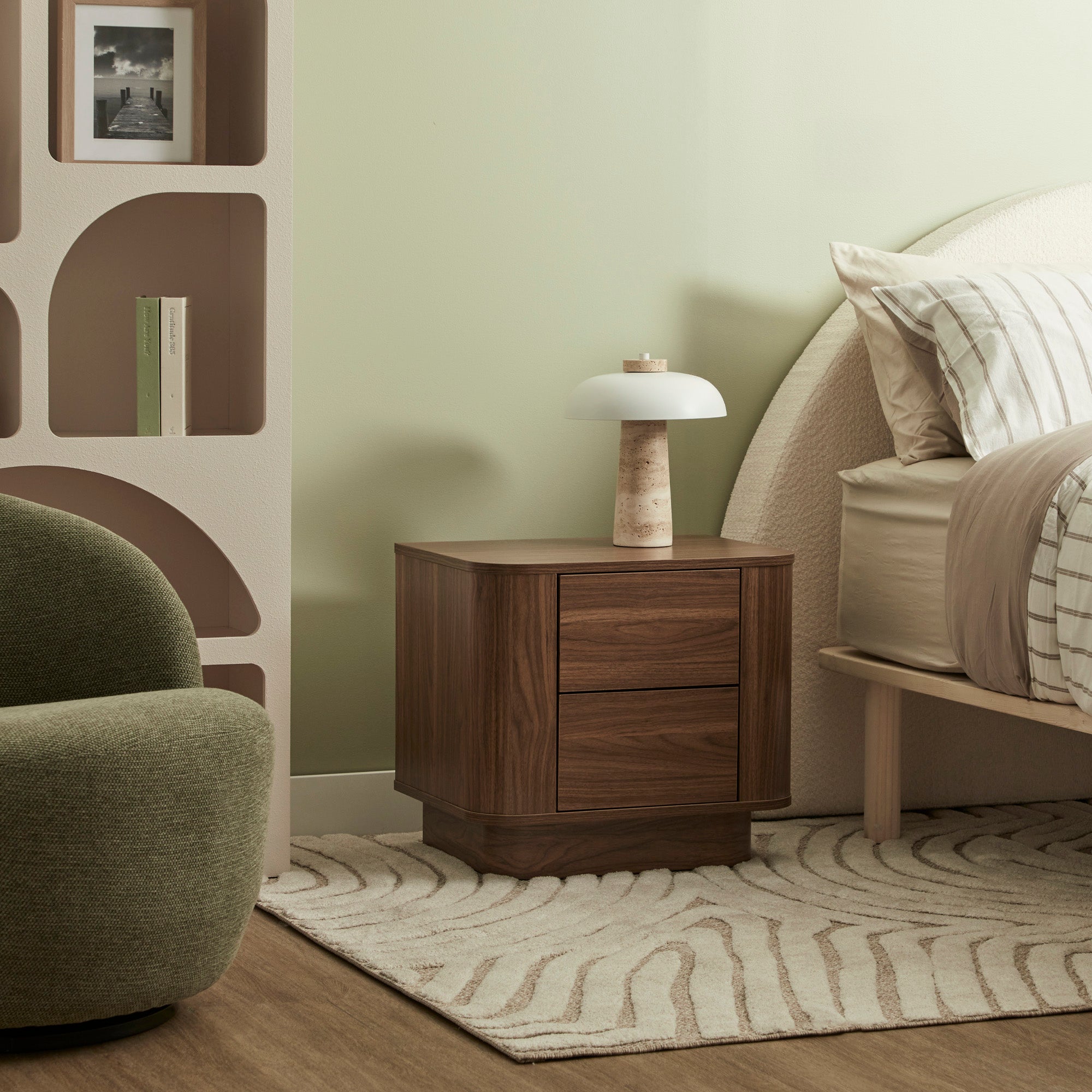 Nina Bedside Table Walnut