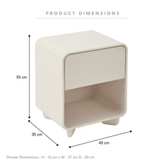 Charlie Gloss Bedside Table Cream