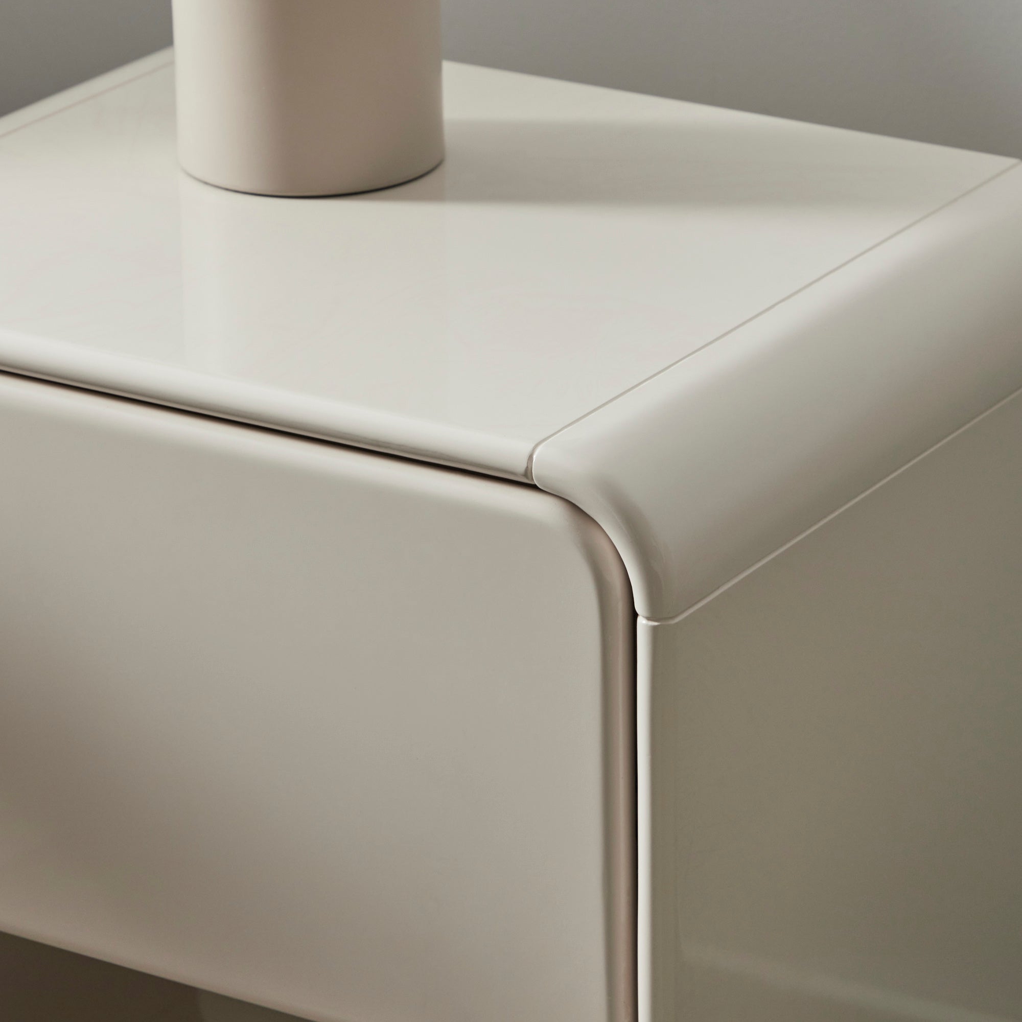 Charlie Gloss Bedside Table Cream