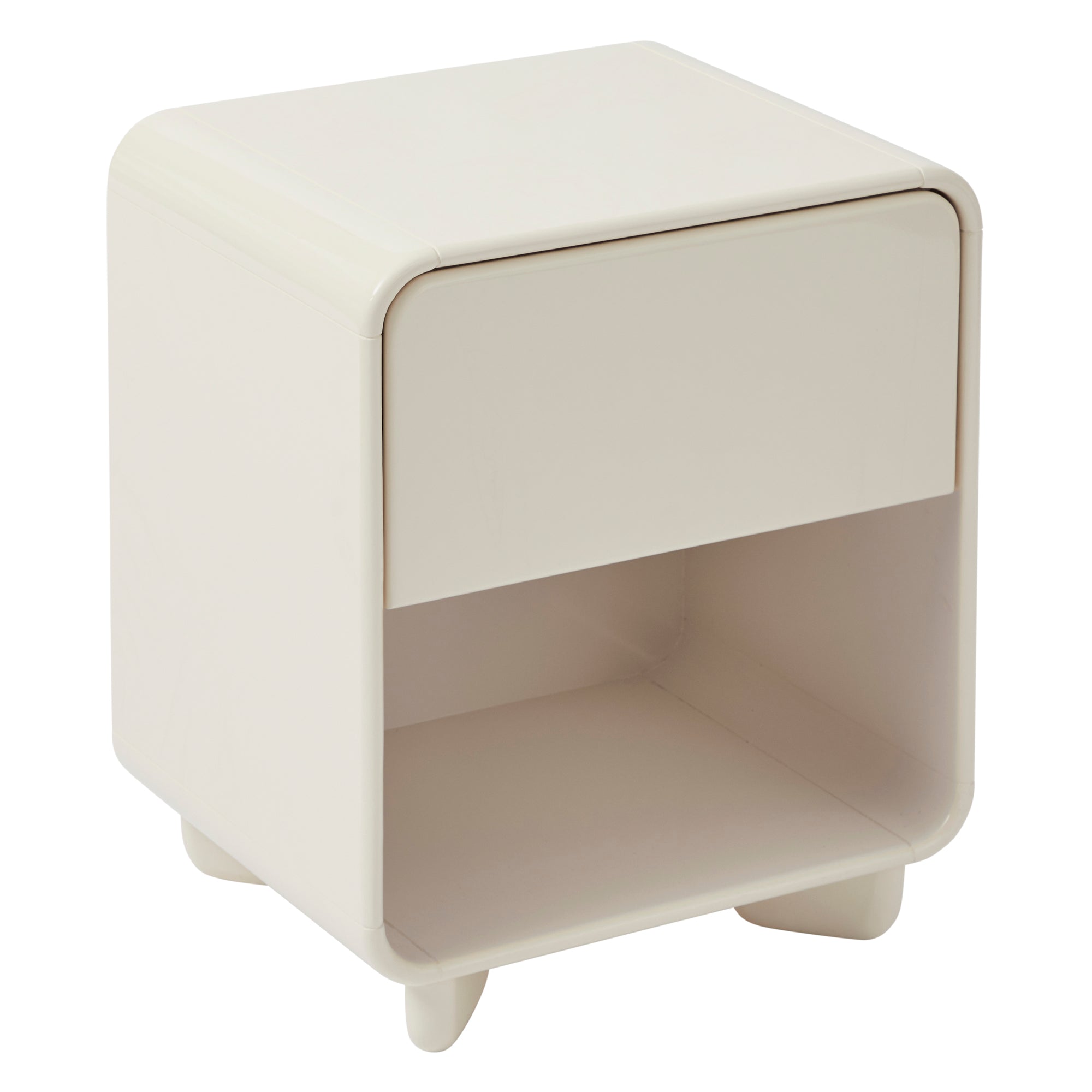 Charlie Gloss Bedside Table Cream