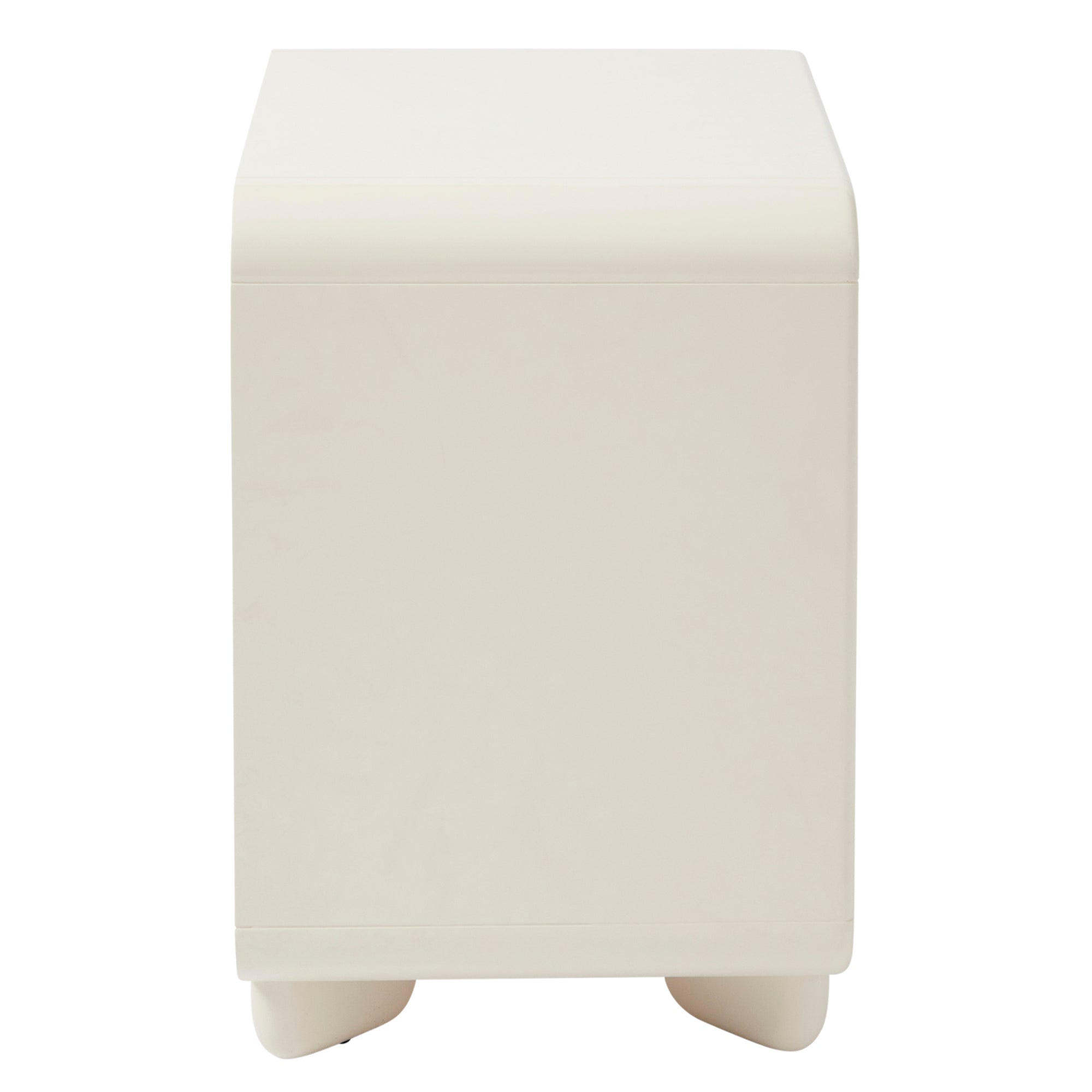 Charlie Gloss Bedside Table Cream (Set of 2)