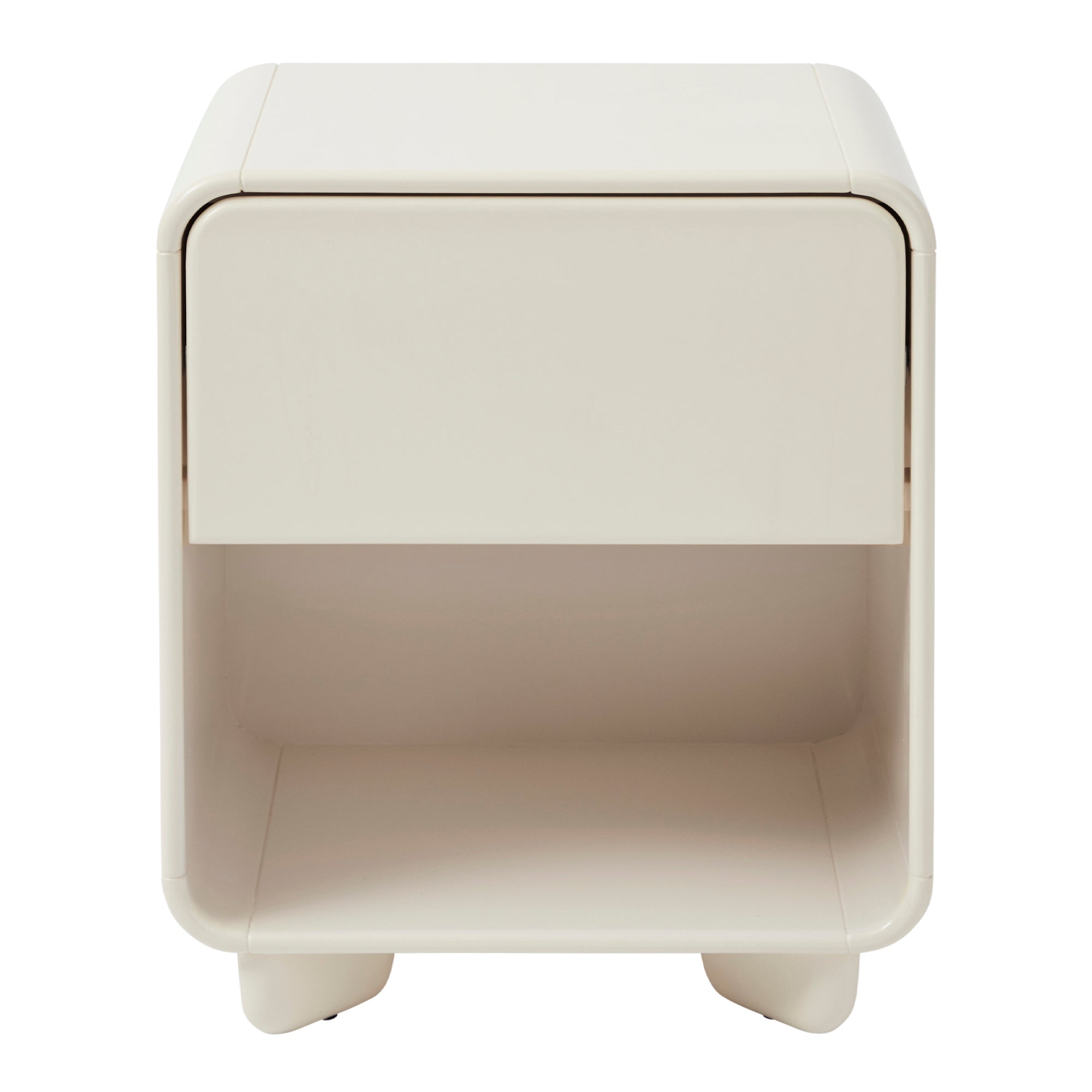 Charlie Gloss Bedside Table Cream (Set of 2)