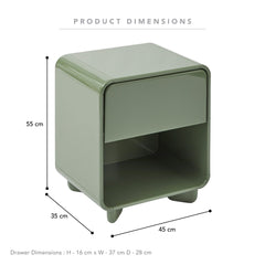Charlie Gloss Bedside Table Green (Set of 2)