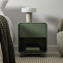 Charlie Gloss Bedside Table Green (Set of 2)