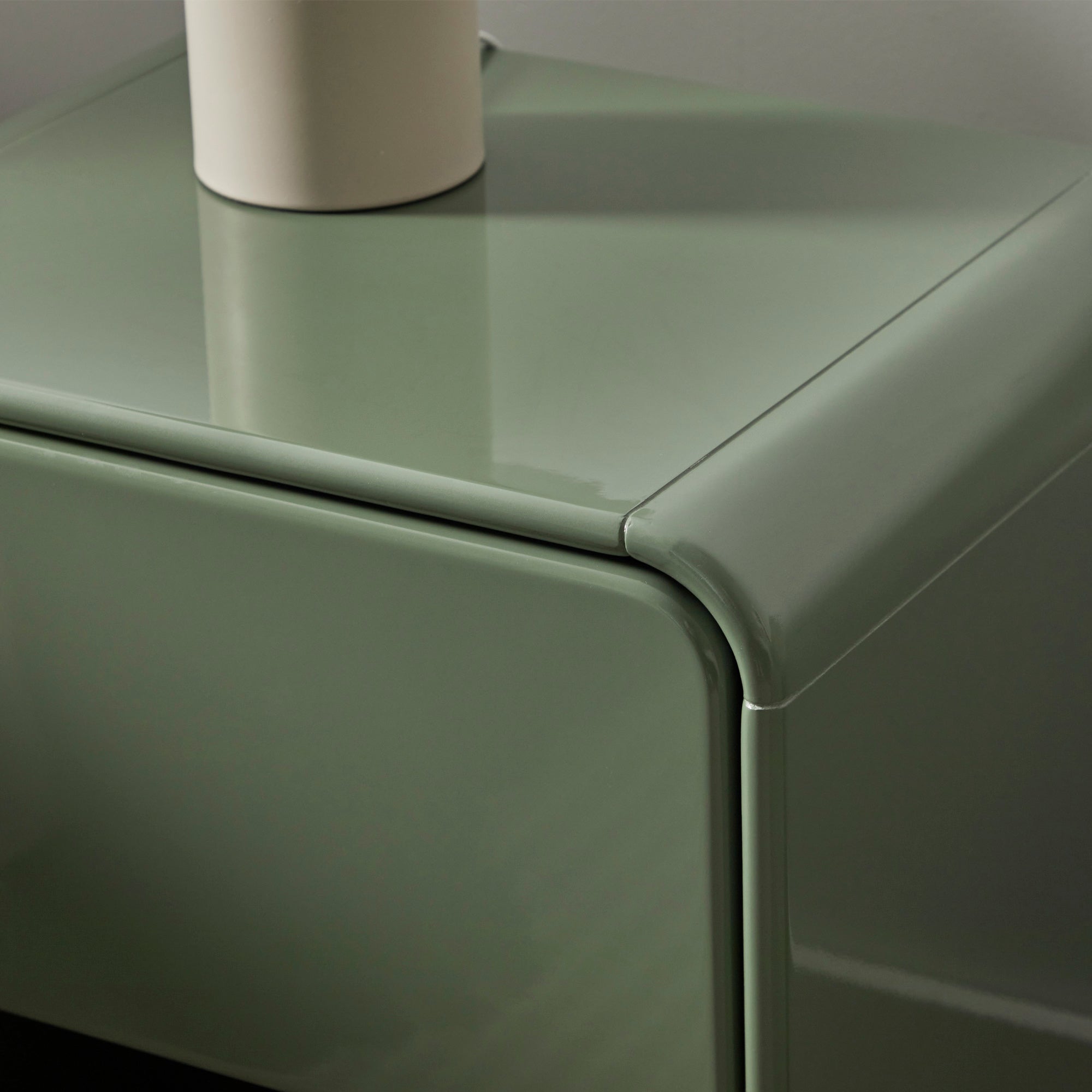 Charlie Gloss Bedside Table Green
