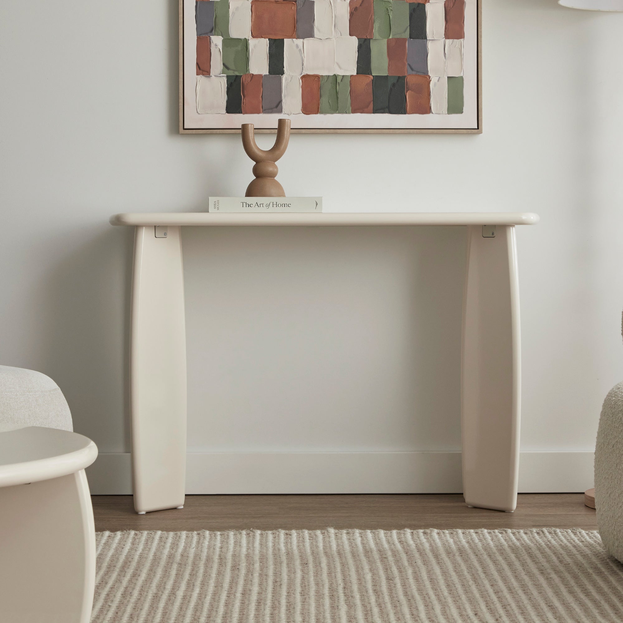 Charlie Gloss Console Table Cream (110cm)